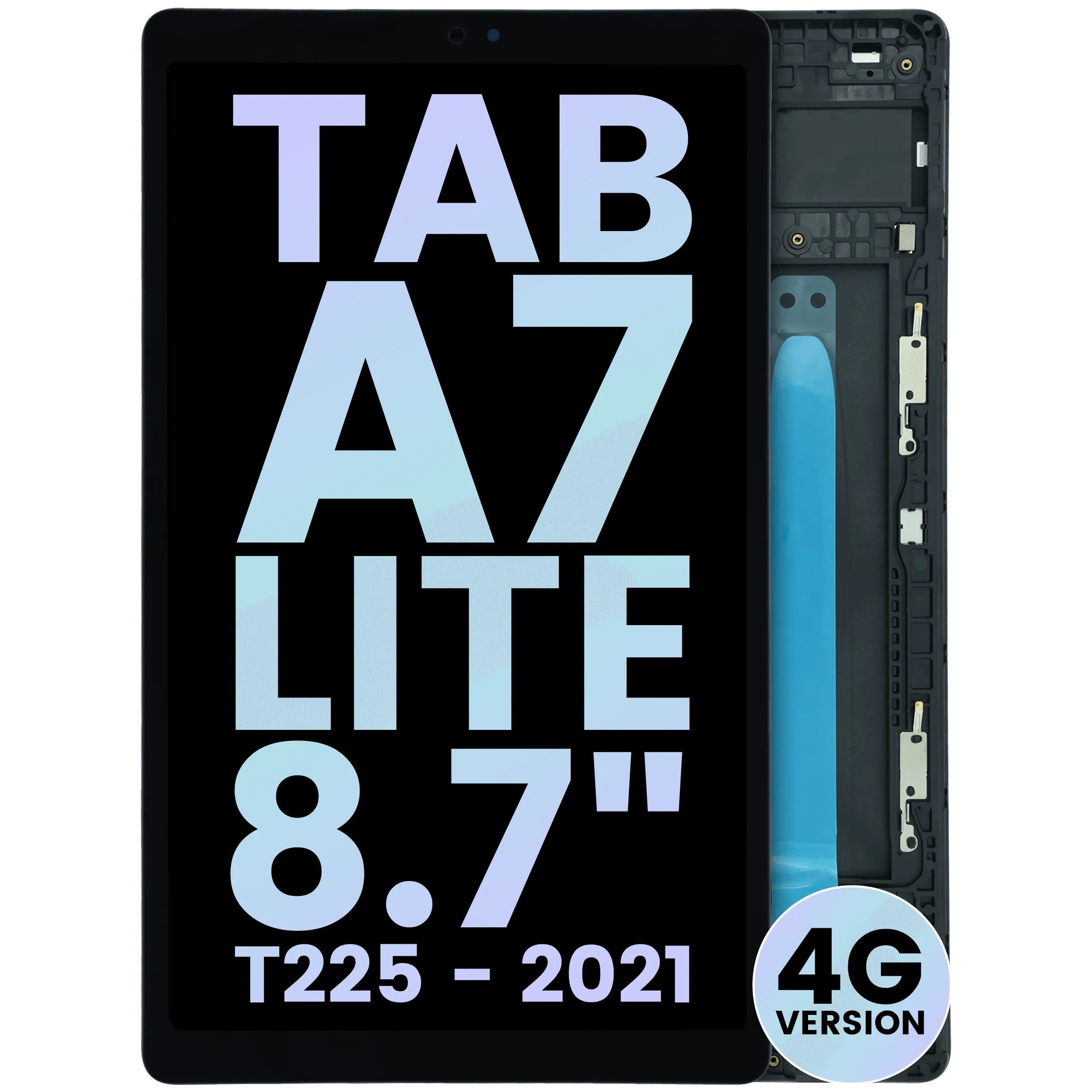 Display LCD completo con Frame compatibile per Samsung Galaxy Tab A7 Lite 4G (T225) (Service Pack) (Nero)