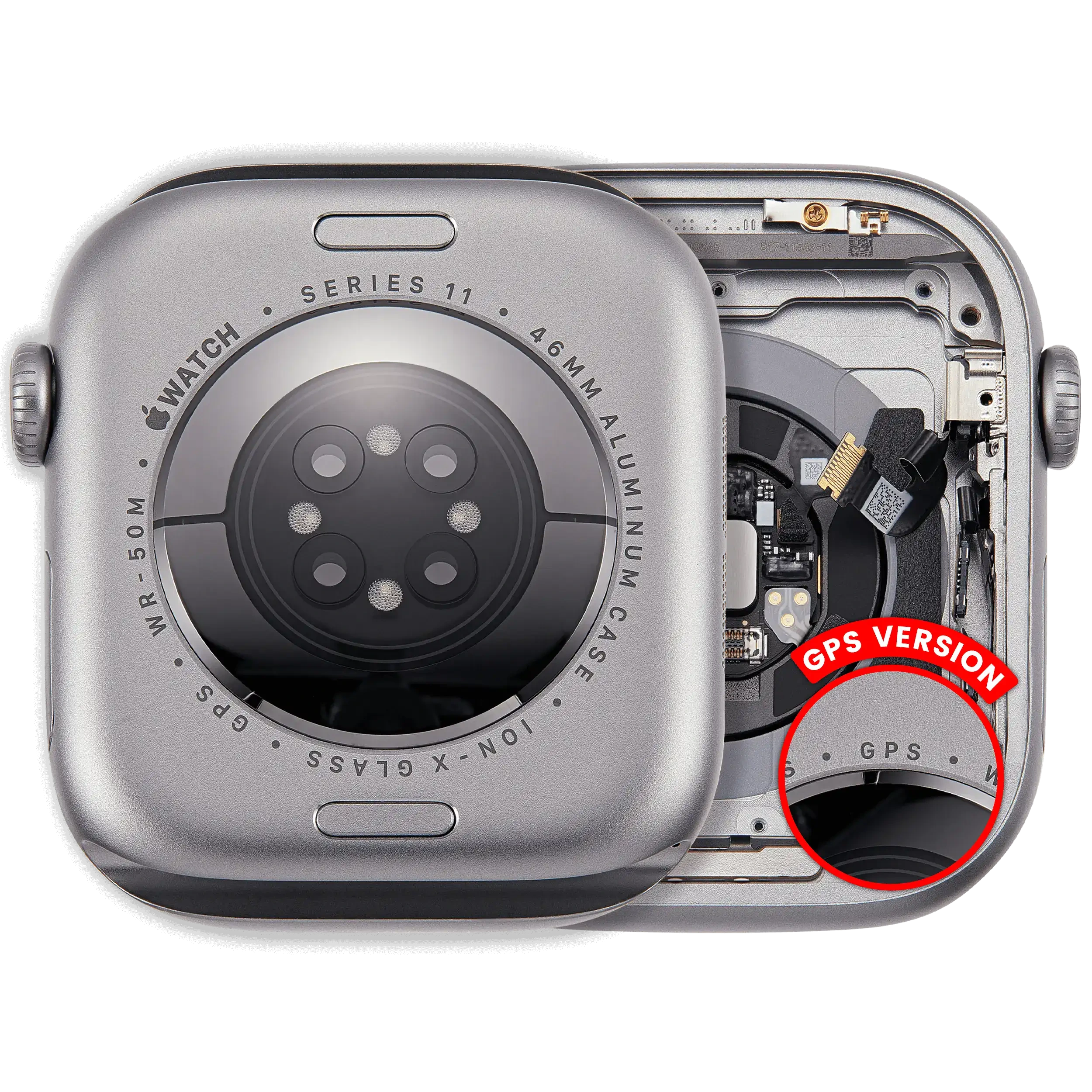 Scocca completa per Watch Series 11 (46MM) (Used Service Pack Pull: grado A) (GPS Version) (Aluminum / Grigio siderale )