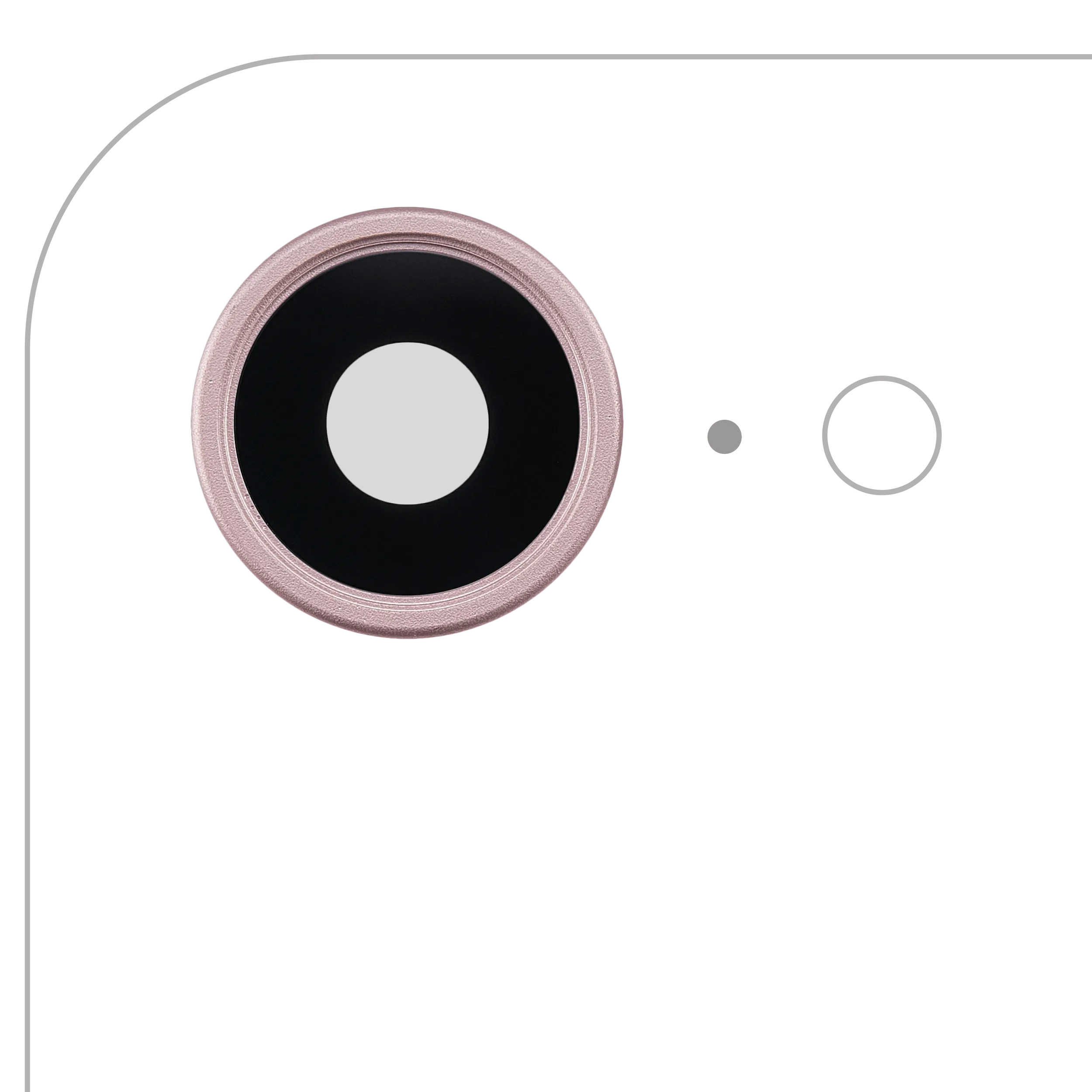 Lente fotocamera posteriore con staffa e Cornice per iPhone 17e (Premium) (Soft Rosa)