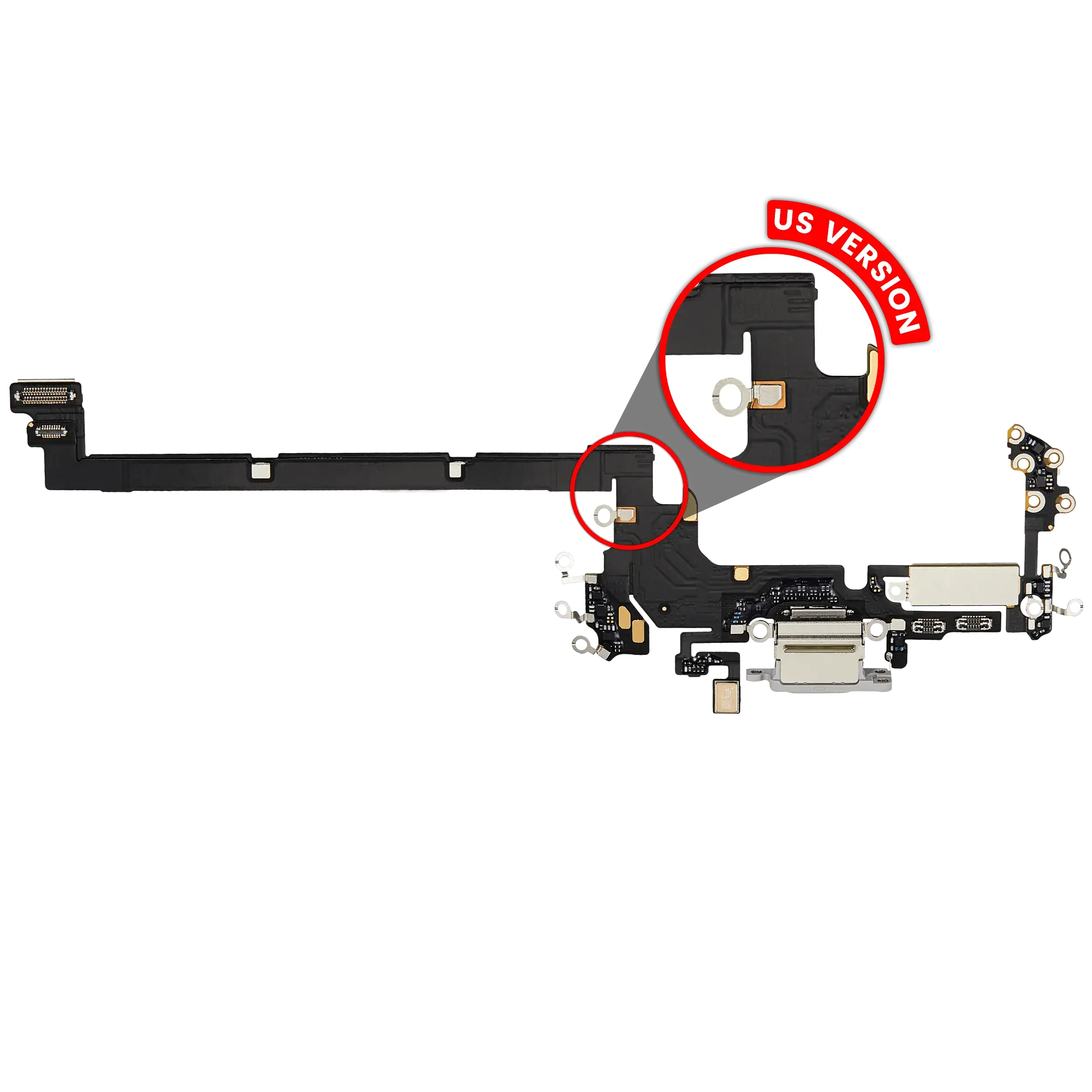 Flat connettore di ricarica per iPhone 17 Pro (Used Service Pack Pull) (US Version) (Argento)