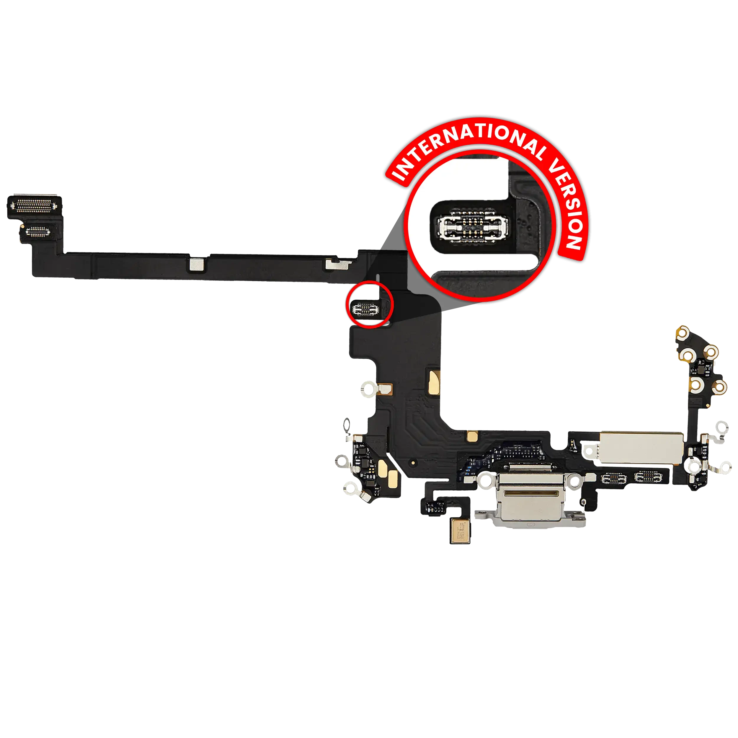 Flat connettore di ricarica per iPhone 17 Pro (Used Service Pack Pull) (International Version) (Argento)