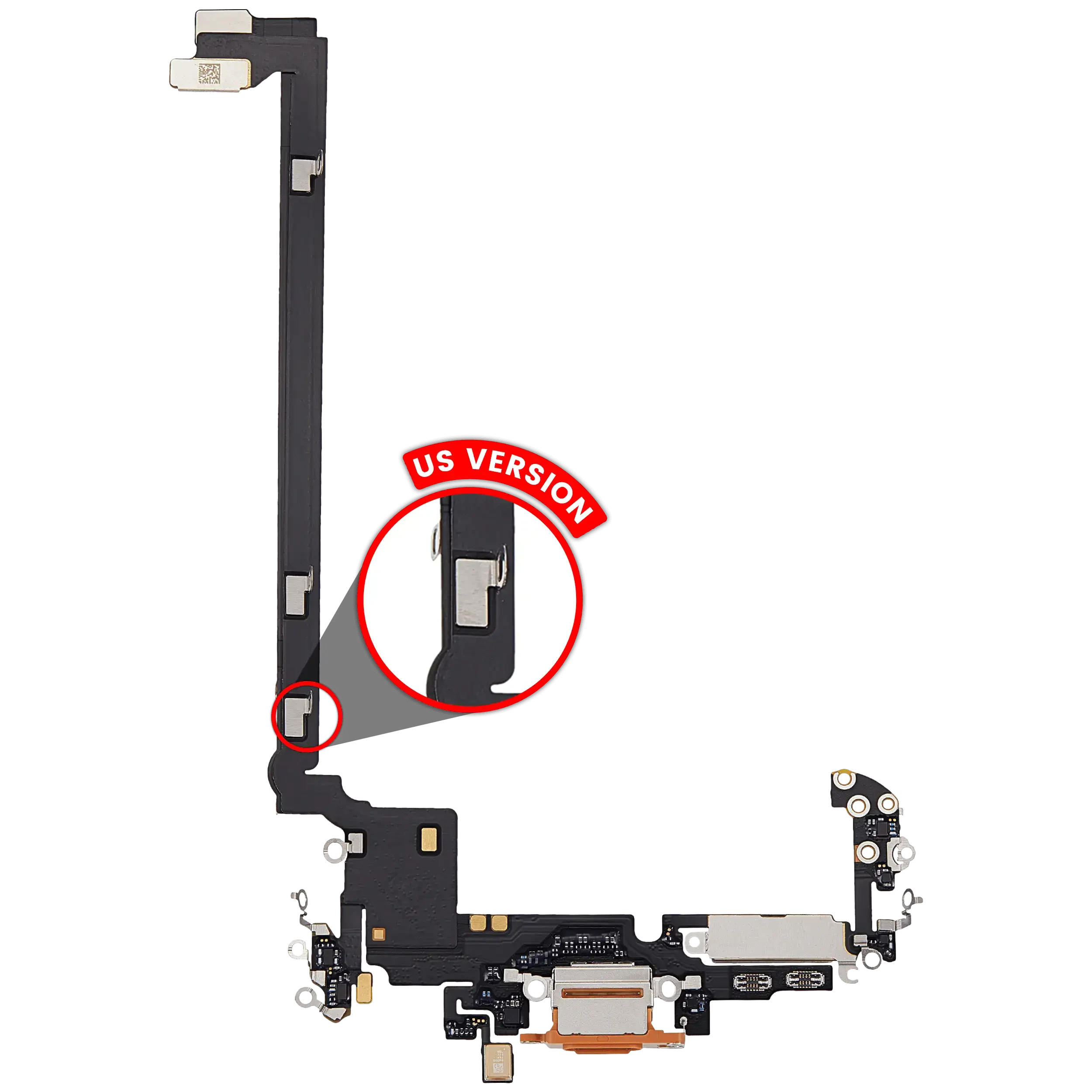 Flat connettore di ricarica per iPhone 17 Pro Max (Used Service Pack Pull) (US Version) (Cosmic Arancione)