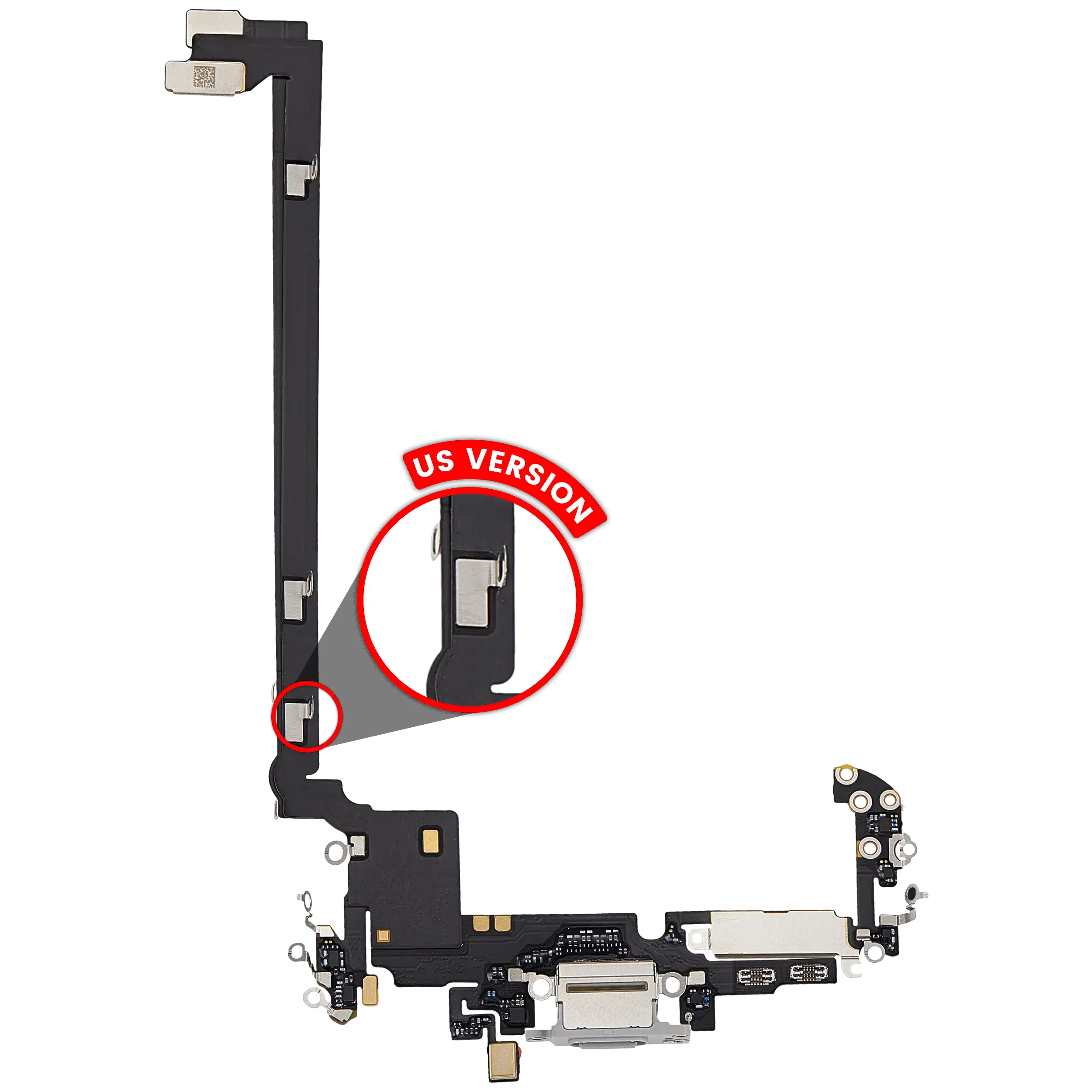 Flat connettore di ricarica per iPhone 17 Pro Max (Used Service Pack Pull) (US Version) (Argento)