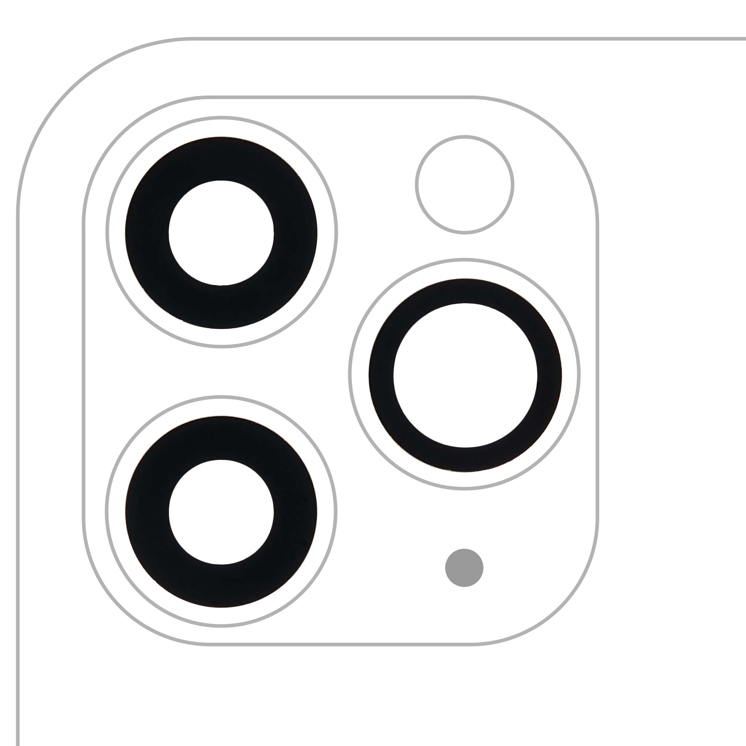 Lente fotocamera posteriore (solo vetro) con adesivo per iPhone 11 Pro / Pro Max (3 set pezzi) (Premium) (Real Sapphire)