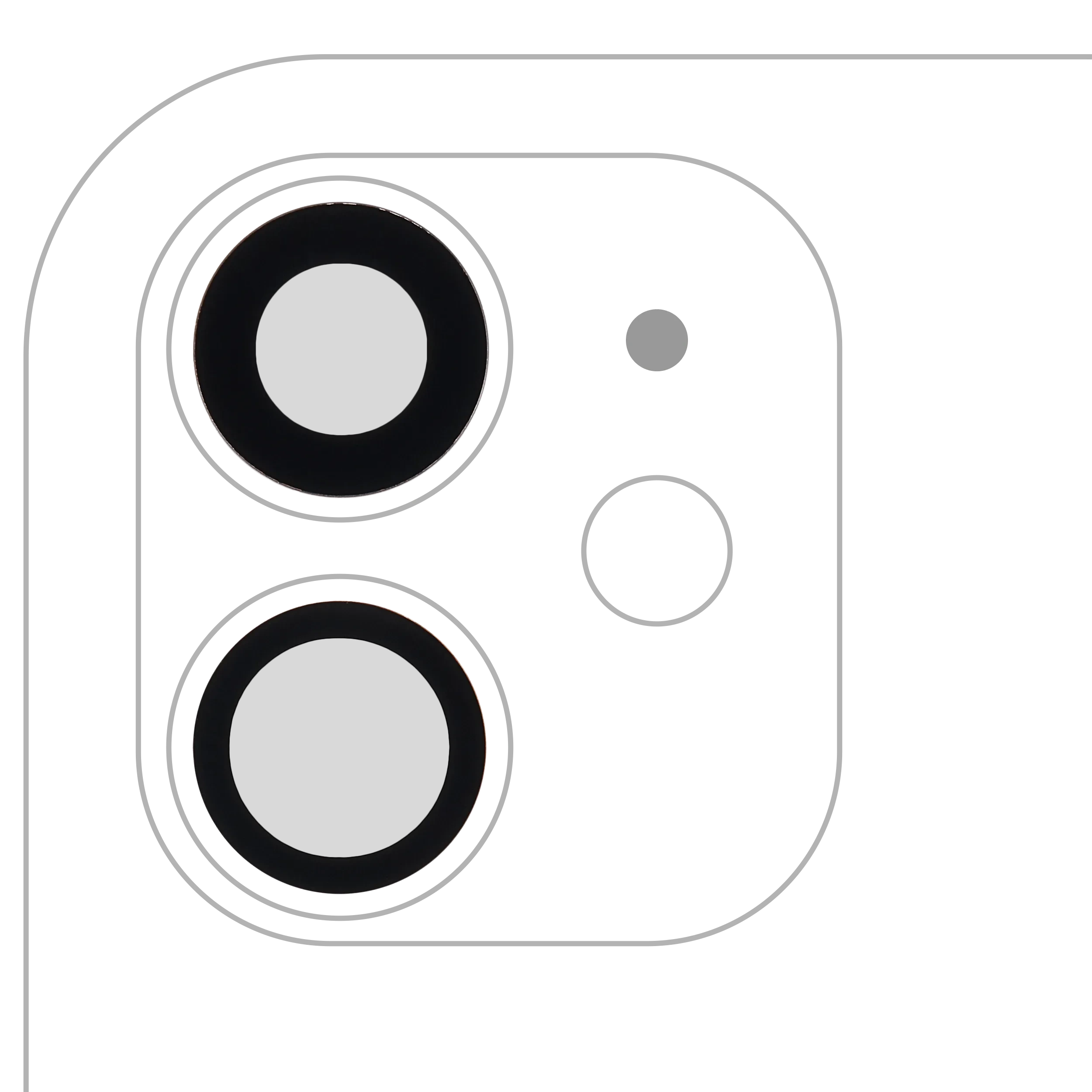 Lente fotocamera posteriore (solo vetro) con adesivo per iPhone 11 (2 set pezzi) (Premium) (Real Sapphire)