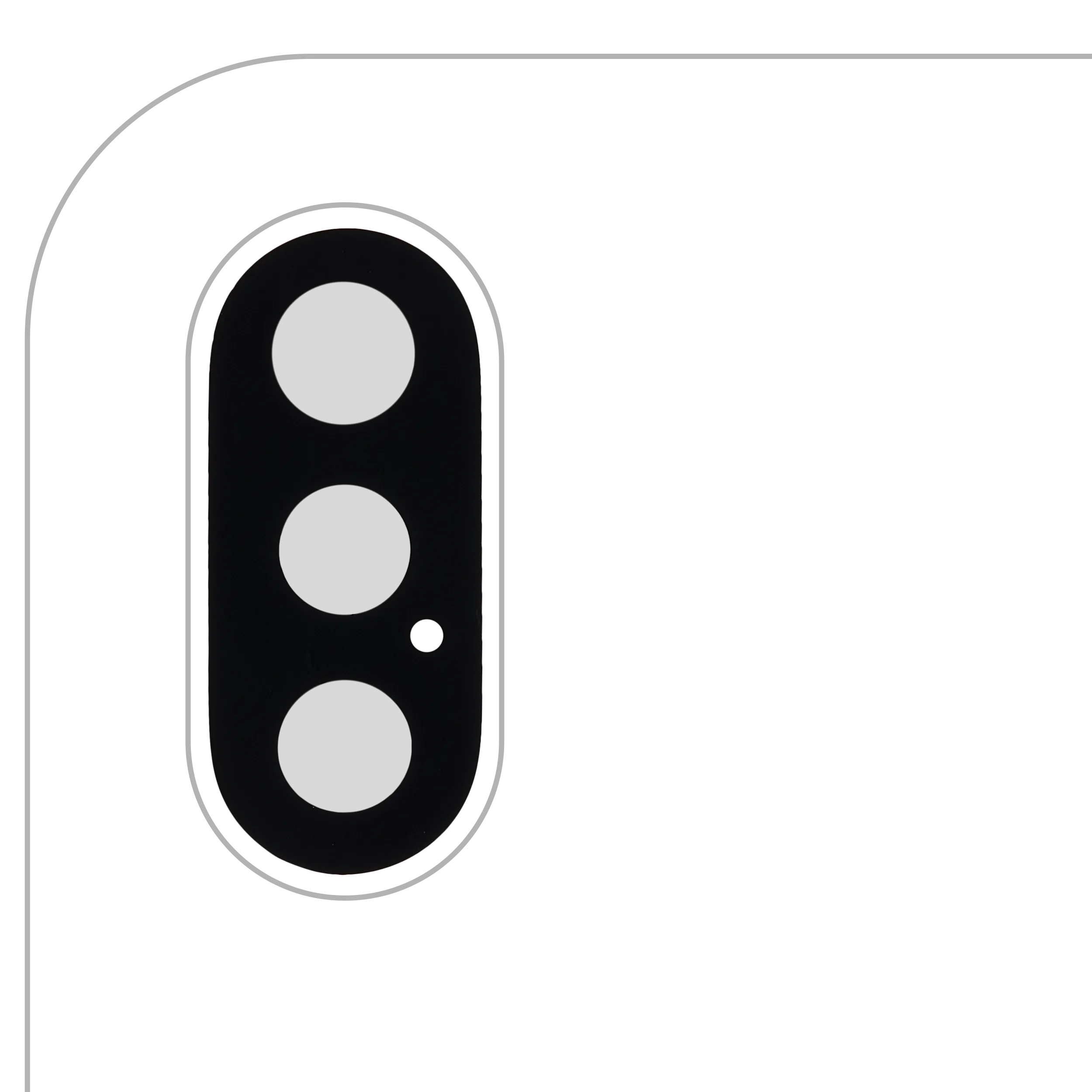 Lente fotocamera posteriore (solo vetro) con adesivo per iPhone XS / XS Max (Premium) (tutti i colori)