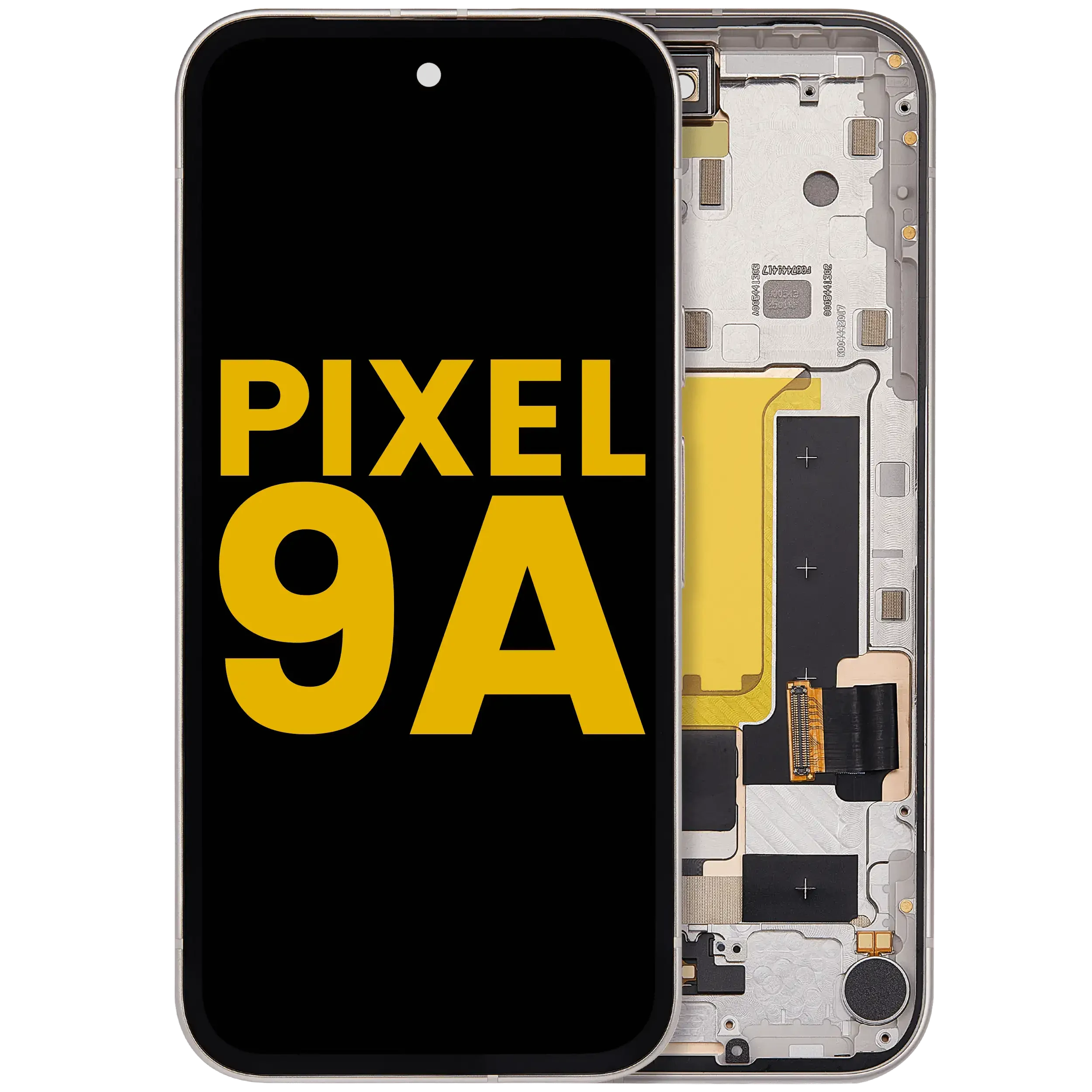 Display OLED completo con Frame compatibile (con Fingerprint Sensore) per Google Pixel 9A (Refurbished) (Porcelain)