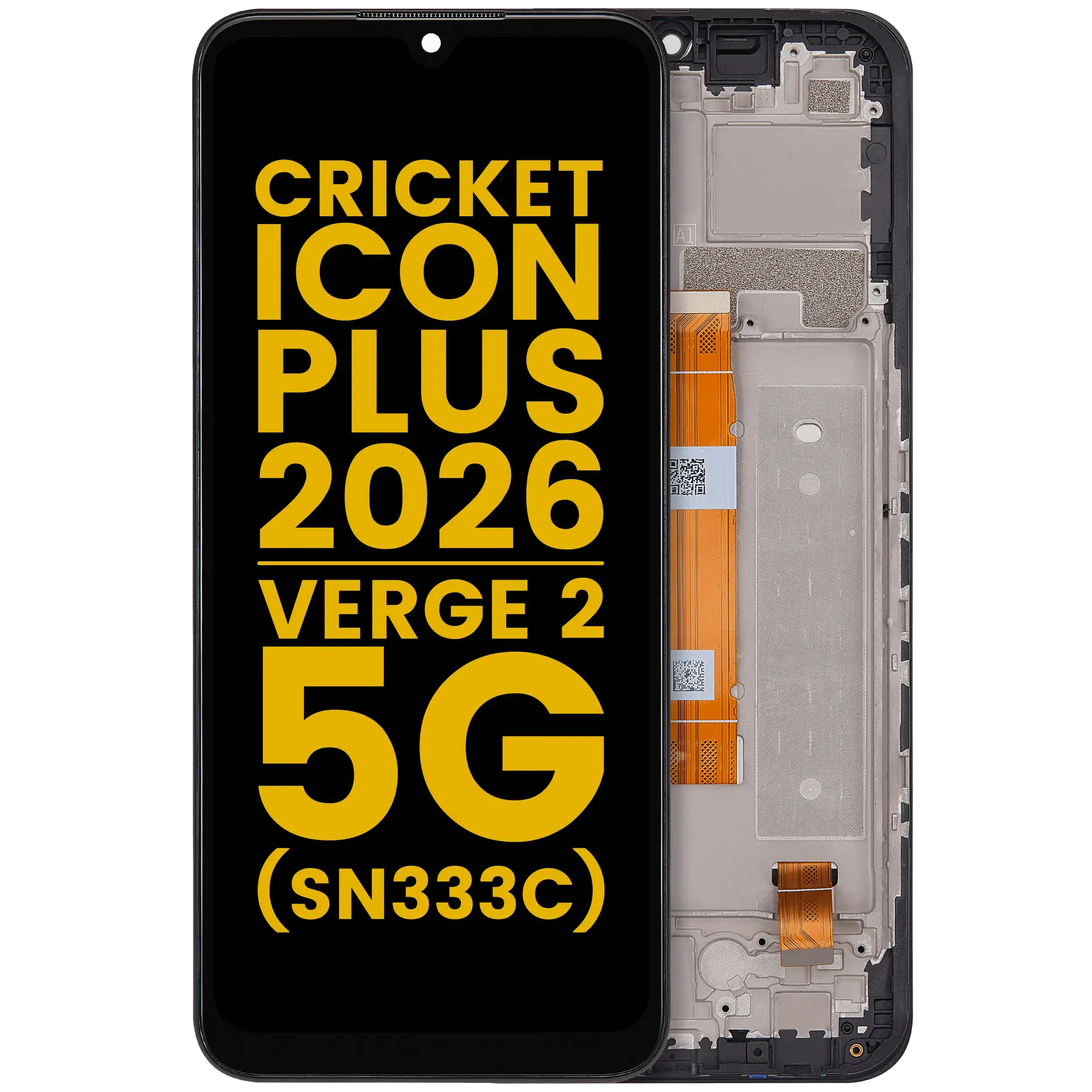 Display LCD completo con Frame per Cricket lcon Plus (2026) (SN333C) / AT e T Verge 2 5G (Refurbished) (tutti i colori)