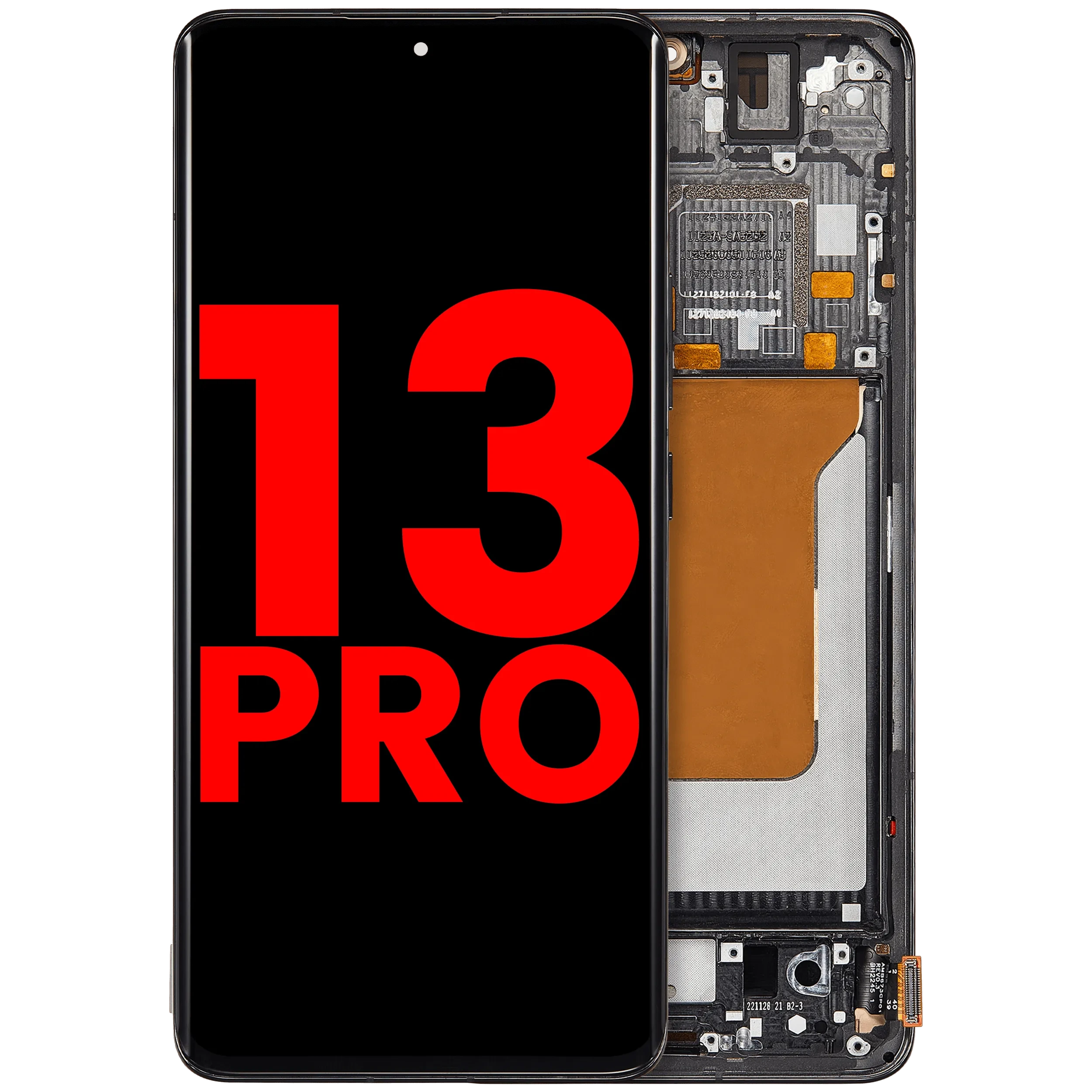Display OLED completo con Frame per Xiaomi 13 Pro (Aftermarket Plus) (Nero)