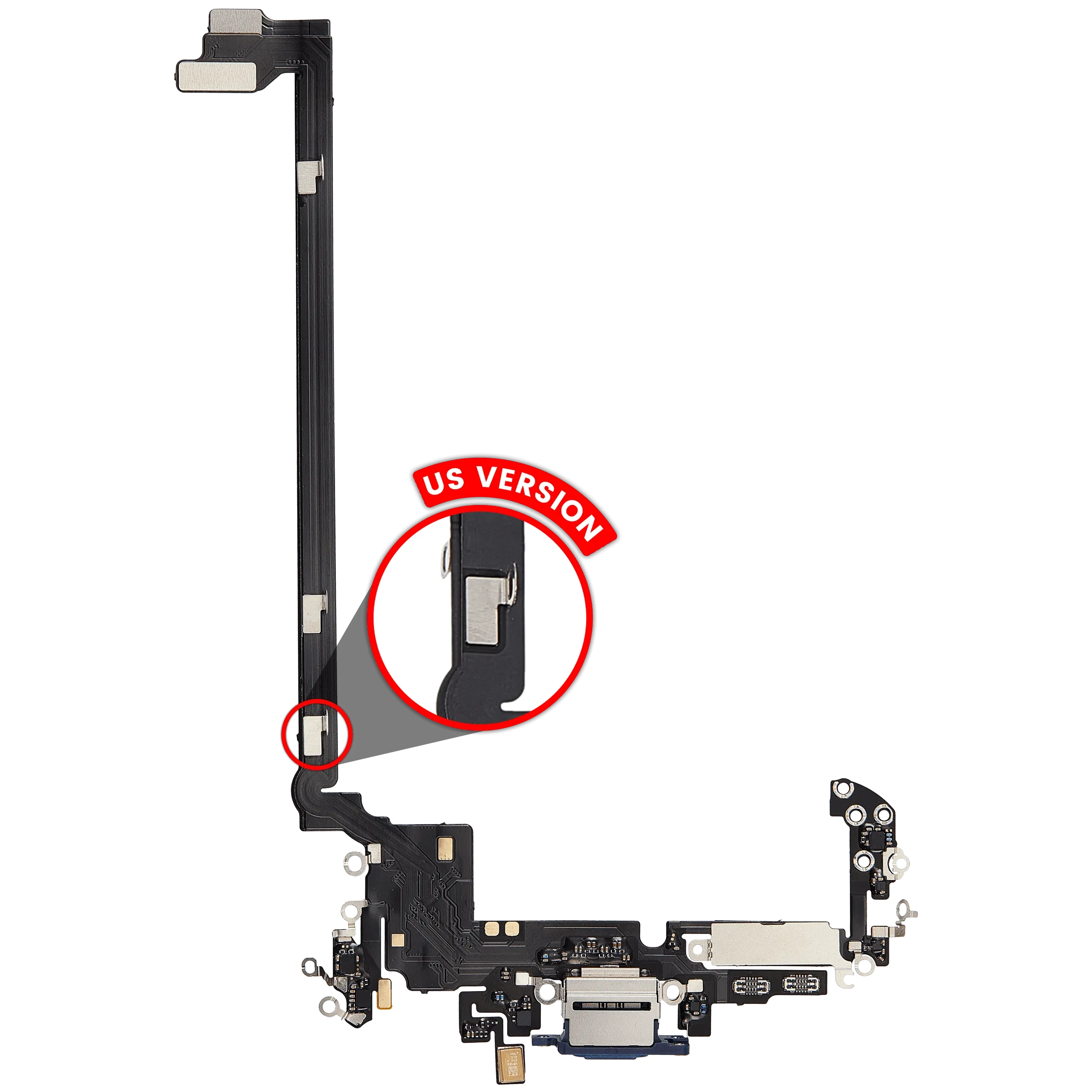 Flat connettore di ricarica per iPhone 17 Pro max (Aftermarket Plus) (US Version) (Deep Blu)