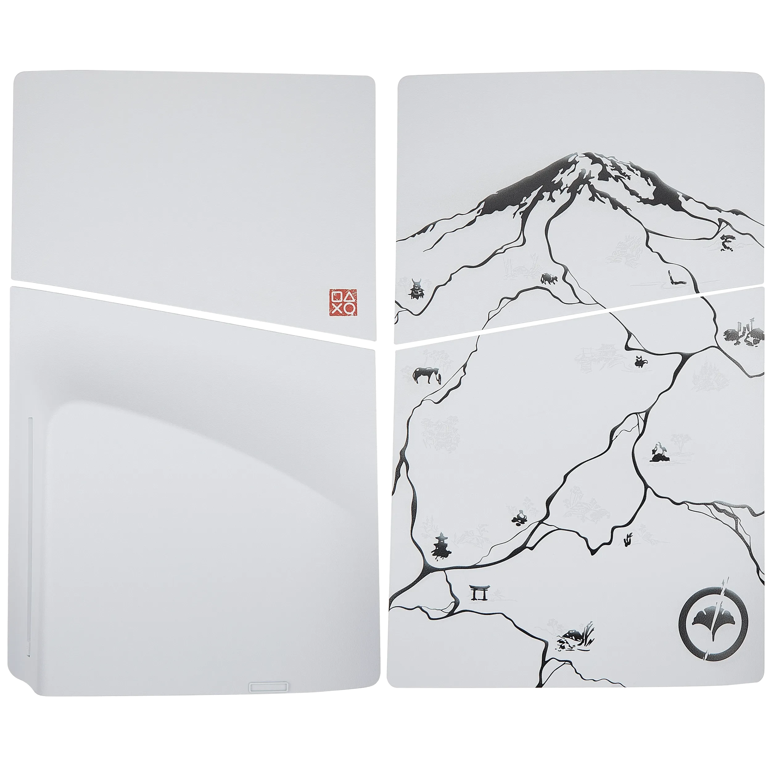 Faceplate Cover (Top e Bottom) per PlayStation 5 Slim (Disc Edition) (Ghost Of Yotei) (Nero)