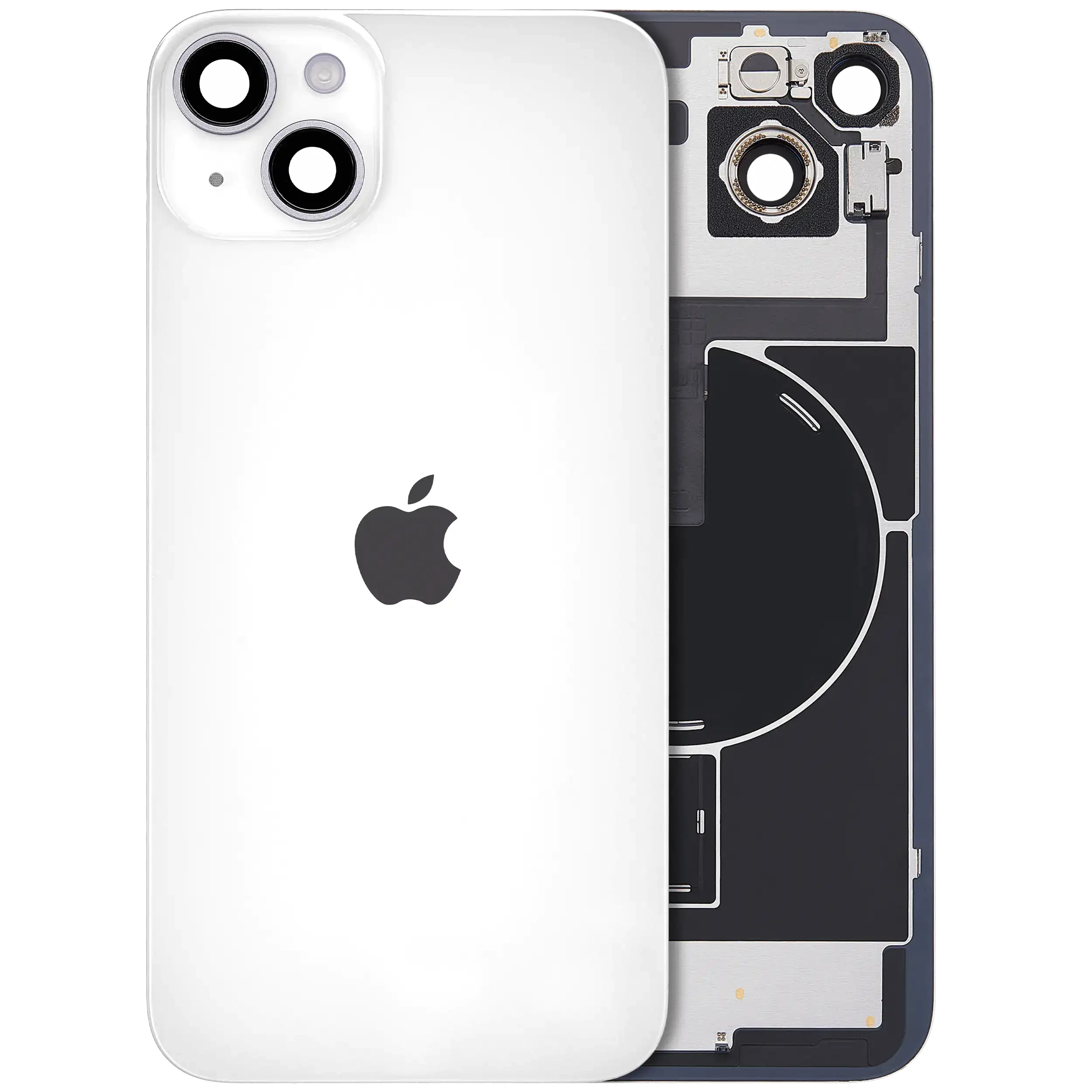 Vetro posteriore con magnete MagSafe, NFC e flat flash per iPhone 14 Plus (Service Pack) (Galassia)