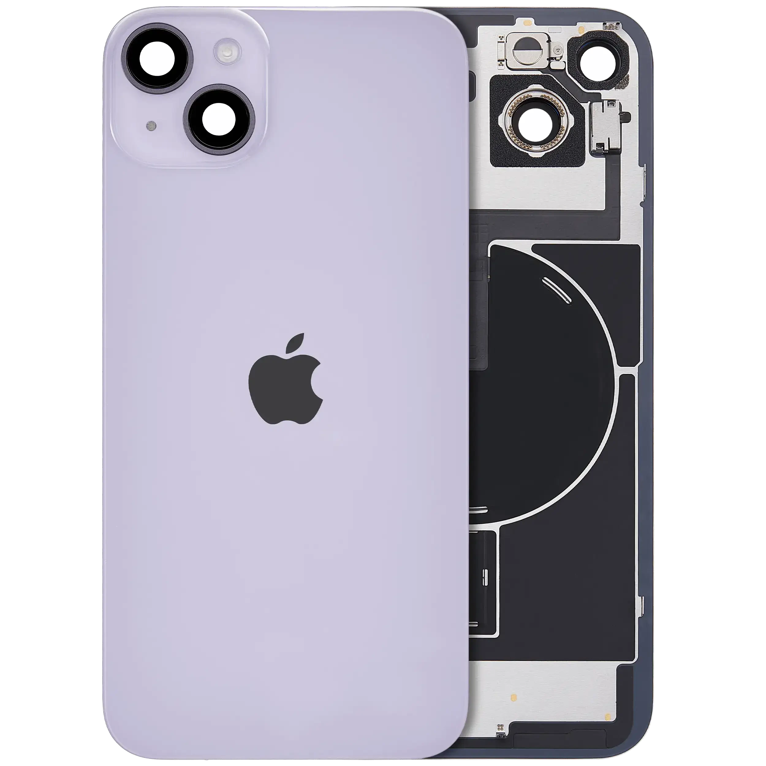 Vetro posteriore con magnete MagSafe, NFC e flat flash per iPhone 14 Plus (Service Pack) (Viola)