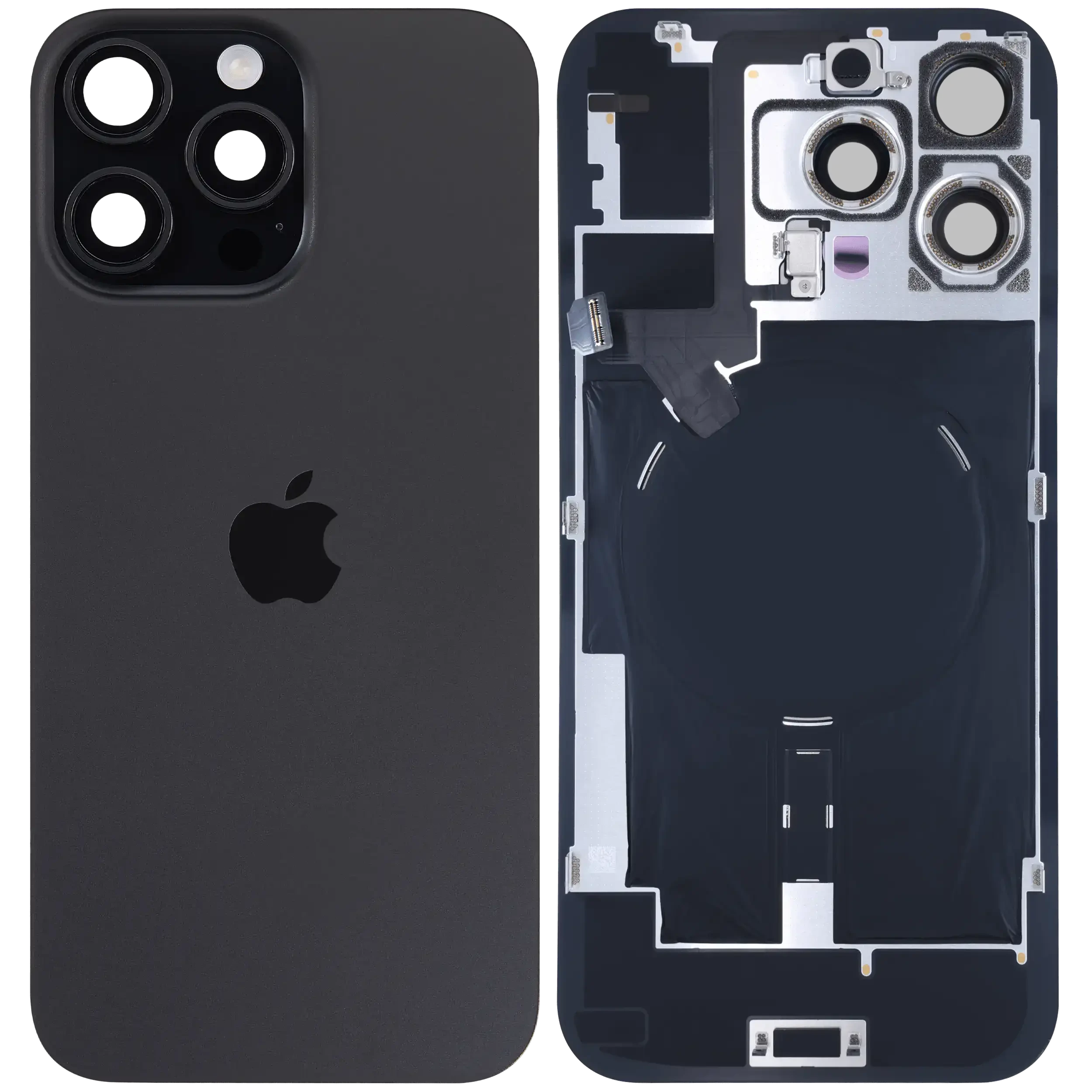 Vetro posteriore con magnete MagSafe, NFC e flat flash per iPhone 16 Pro Max (Service Pack) (Titanio nero)