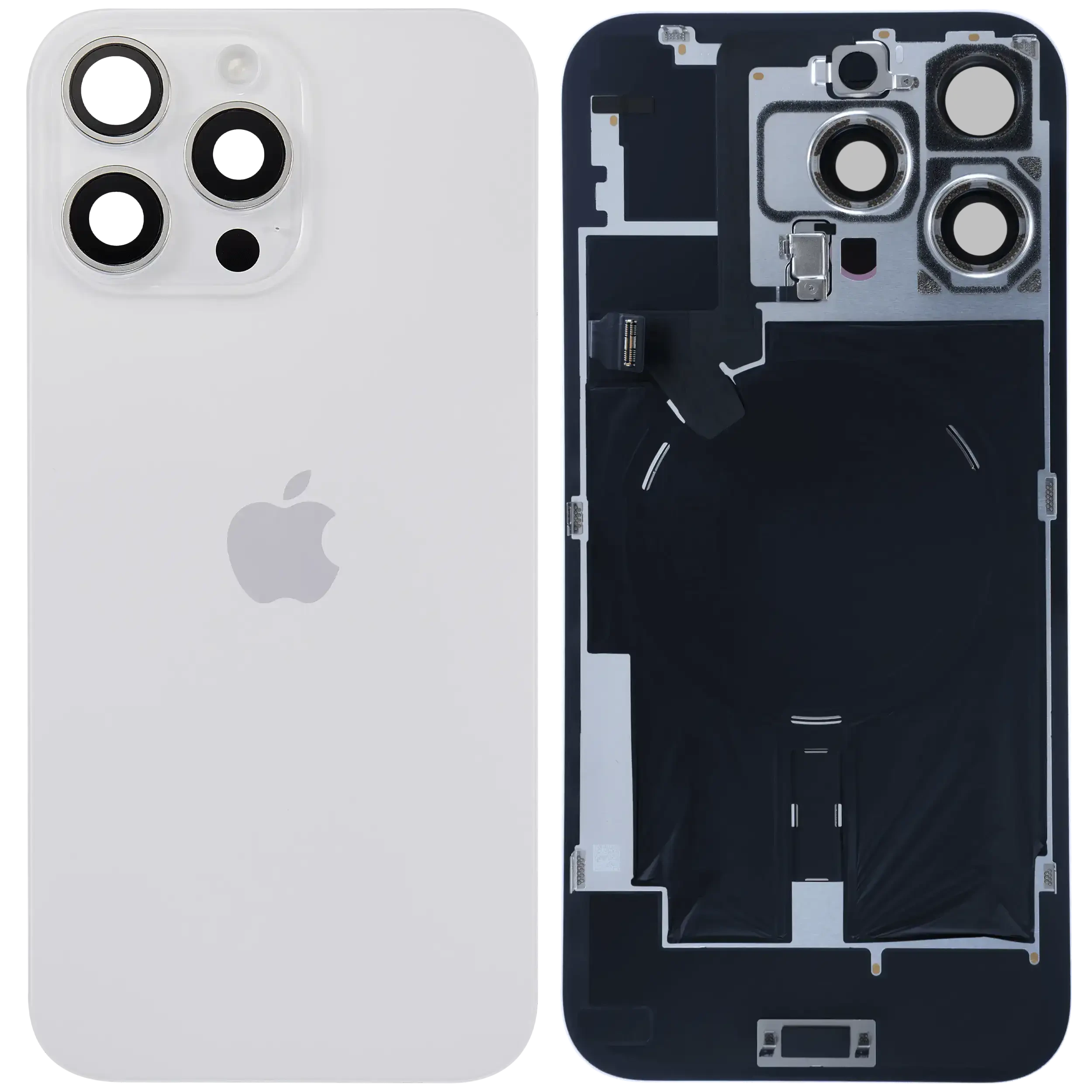Vetro posteriore con magnete MagSafe, NFC e flat flash per iPhone 16 Pro Max (Service Pack) (Titanio bianco)