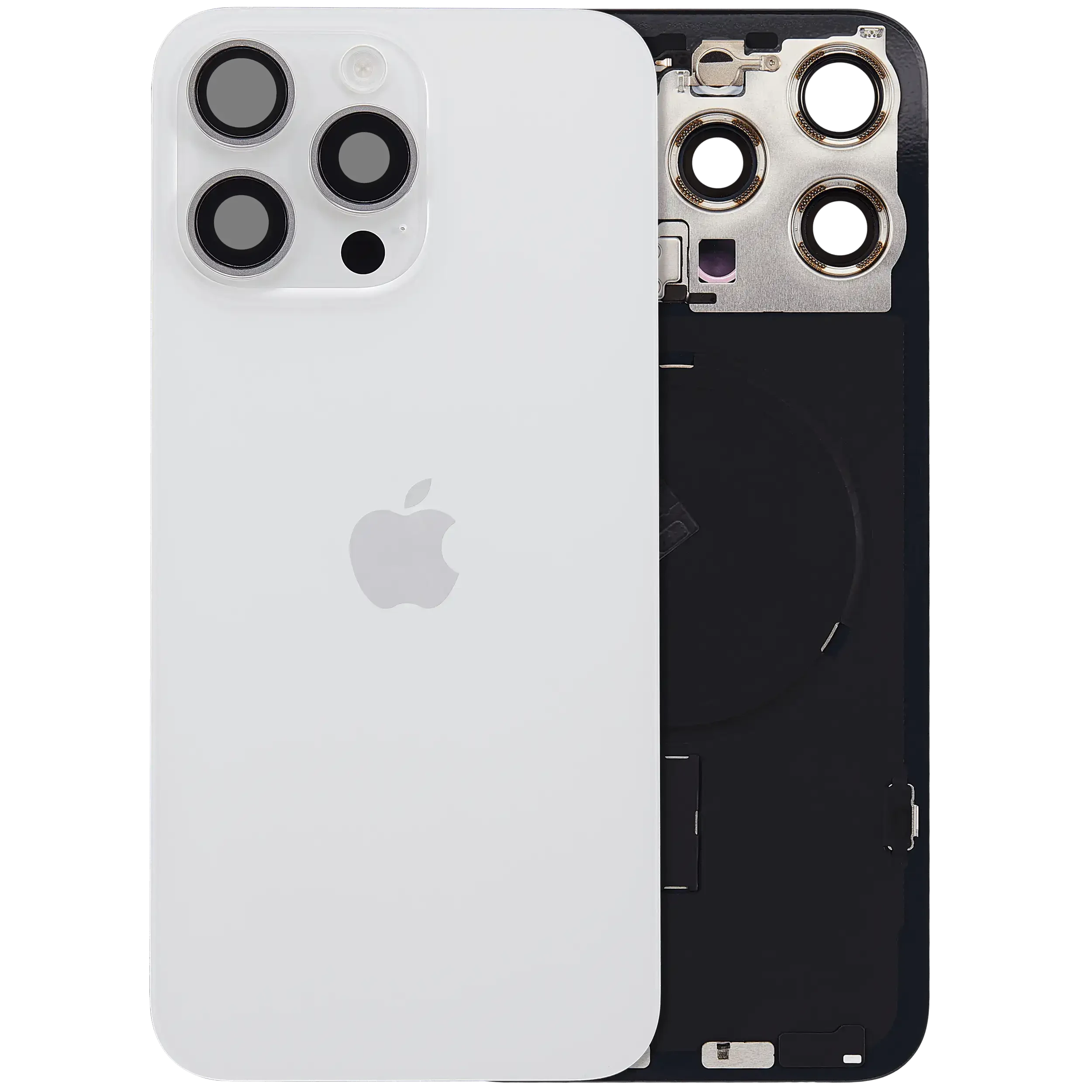 Vetro posteriore con magnete MagSafe, NFC e flat flash per iPhone 15 Pro Max (Service Pack) (versione UK/EU) (Titanio bianco)