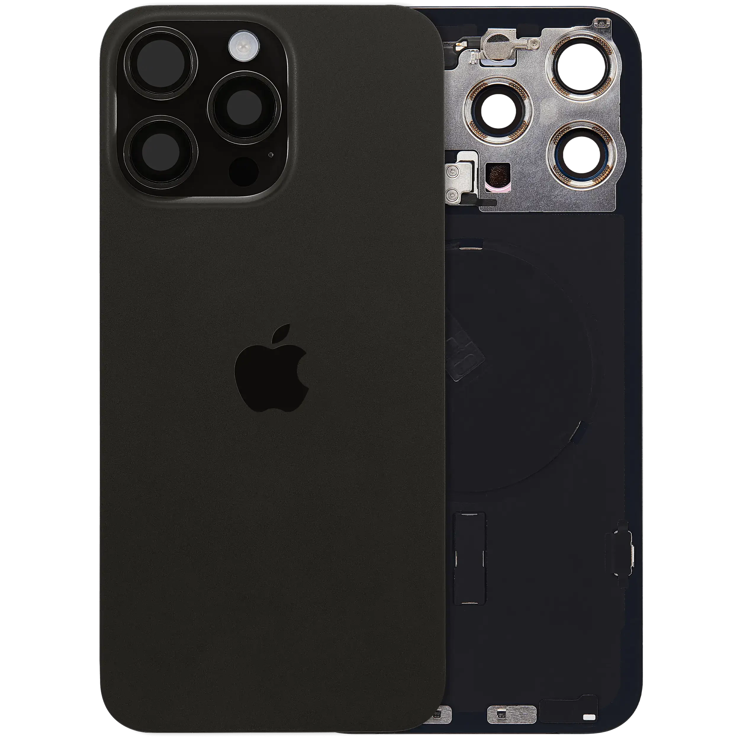 Vetro posteriore con magnete MagSafe, NFC e flat flash per iPhone 15 Pro Max (Service Pack) (versione UK/EU) (Titanio nero)