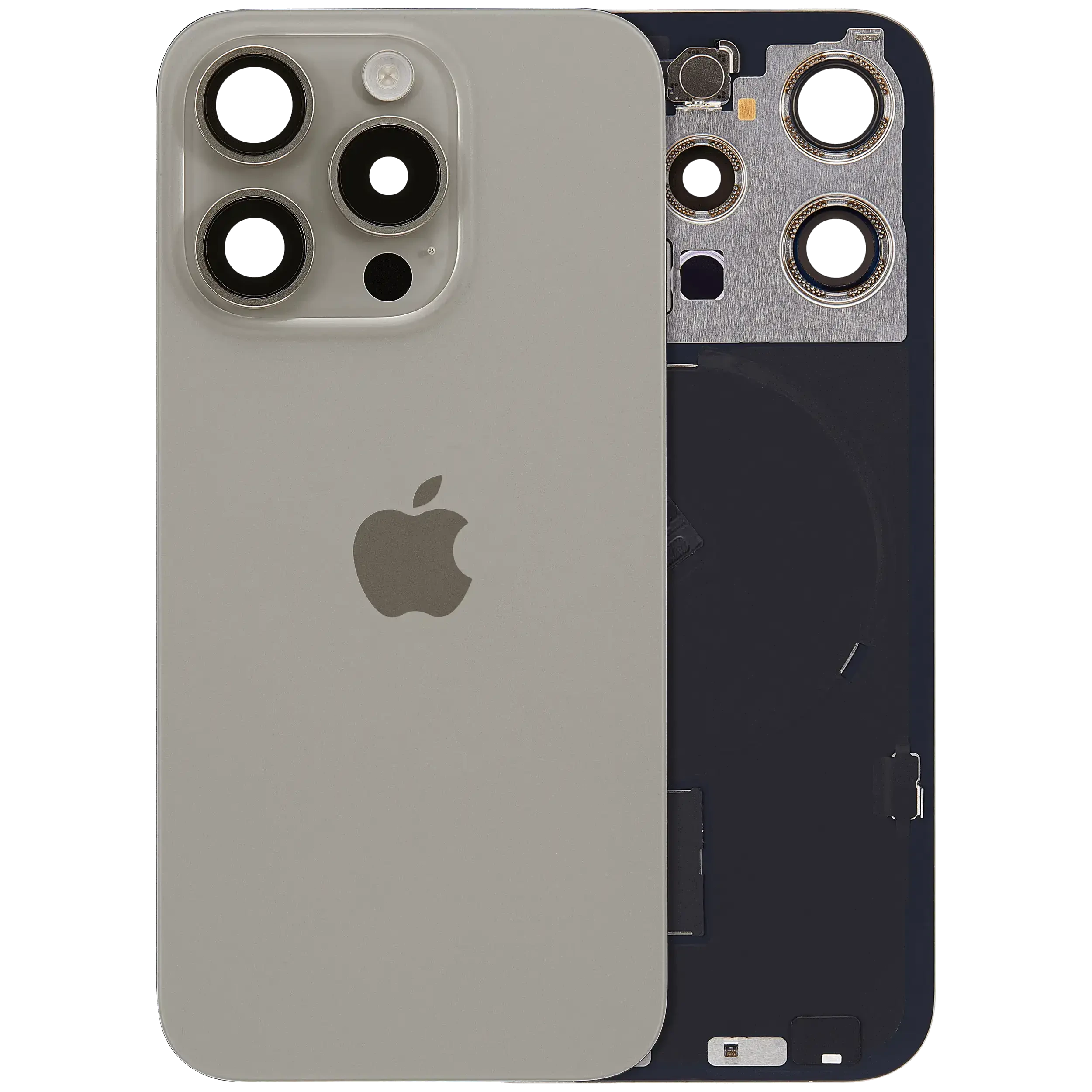 Vetro posteriore con magnete MagSafe, NFC e flat flash per iPhone 15 Pro (Service Pack) (versione UK/EU) (Titanio naturale)