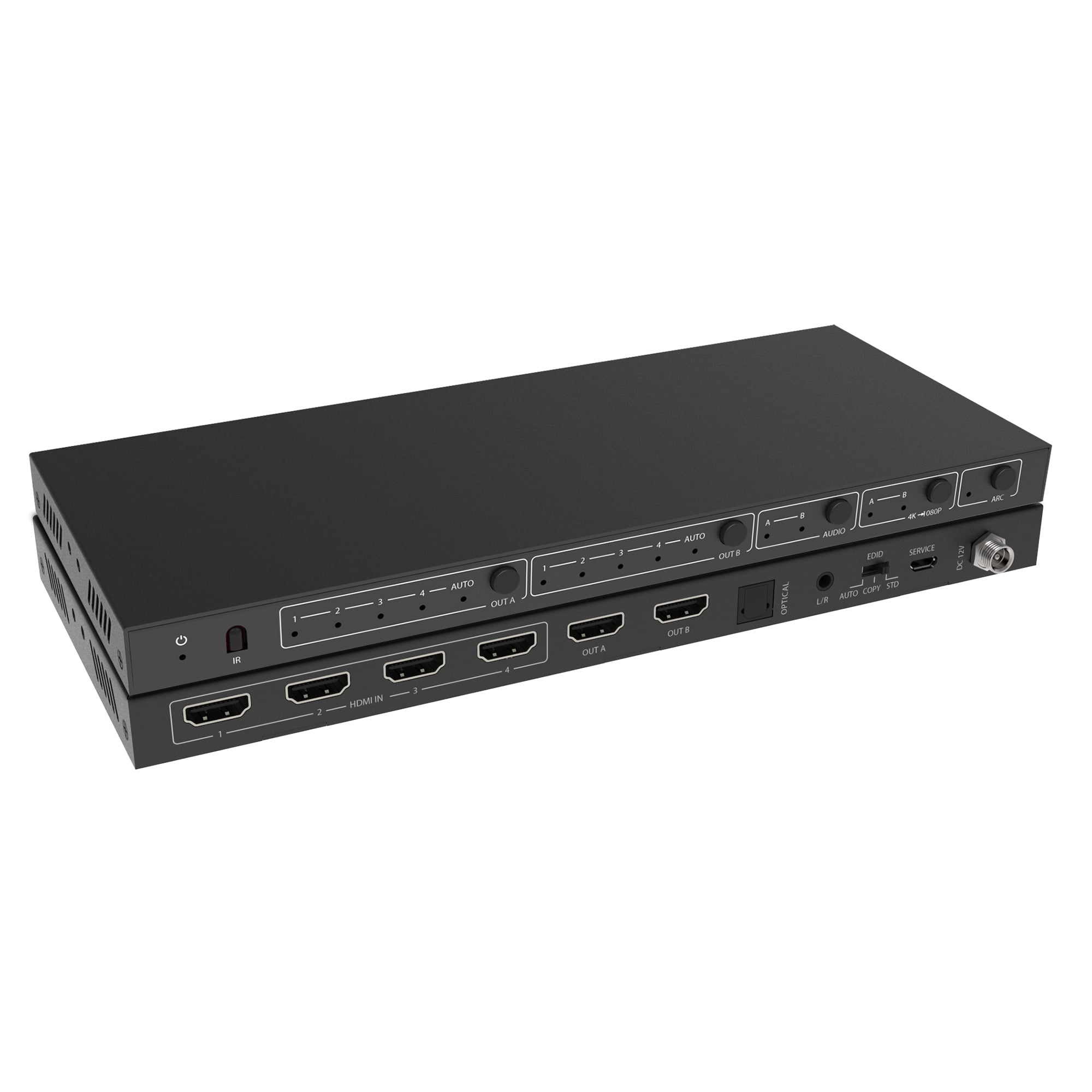 Matrix Switch HDMI 2.0 4x2 18Gbps 4k@60Hz con estrattore audio