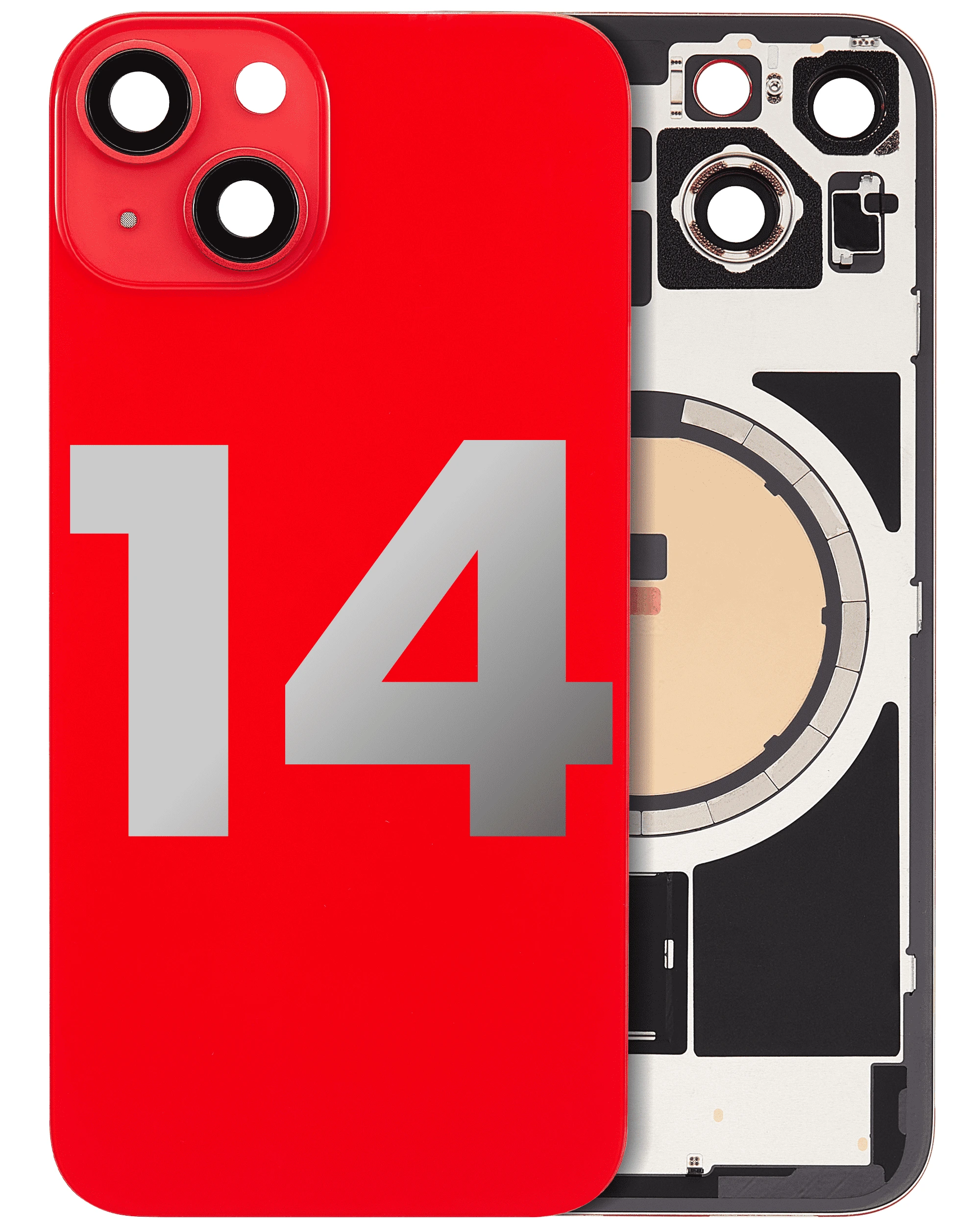 Back Glass w/ MagSafe Magnet per iPhone 14 (Used OEM Pull: Grade A) (Rosso)