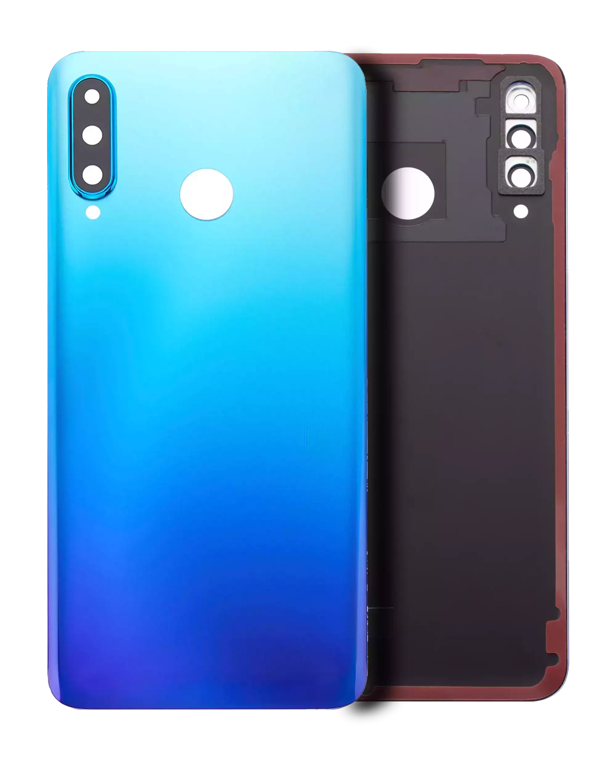Back cover Glass With Camera Lens For Huawei P30 Lite / Nova 4E (4GB RAM / Without Logo) (Peacock Blu)
