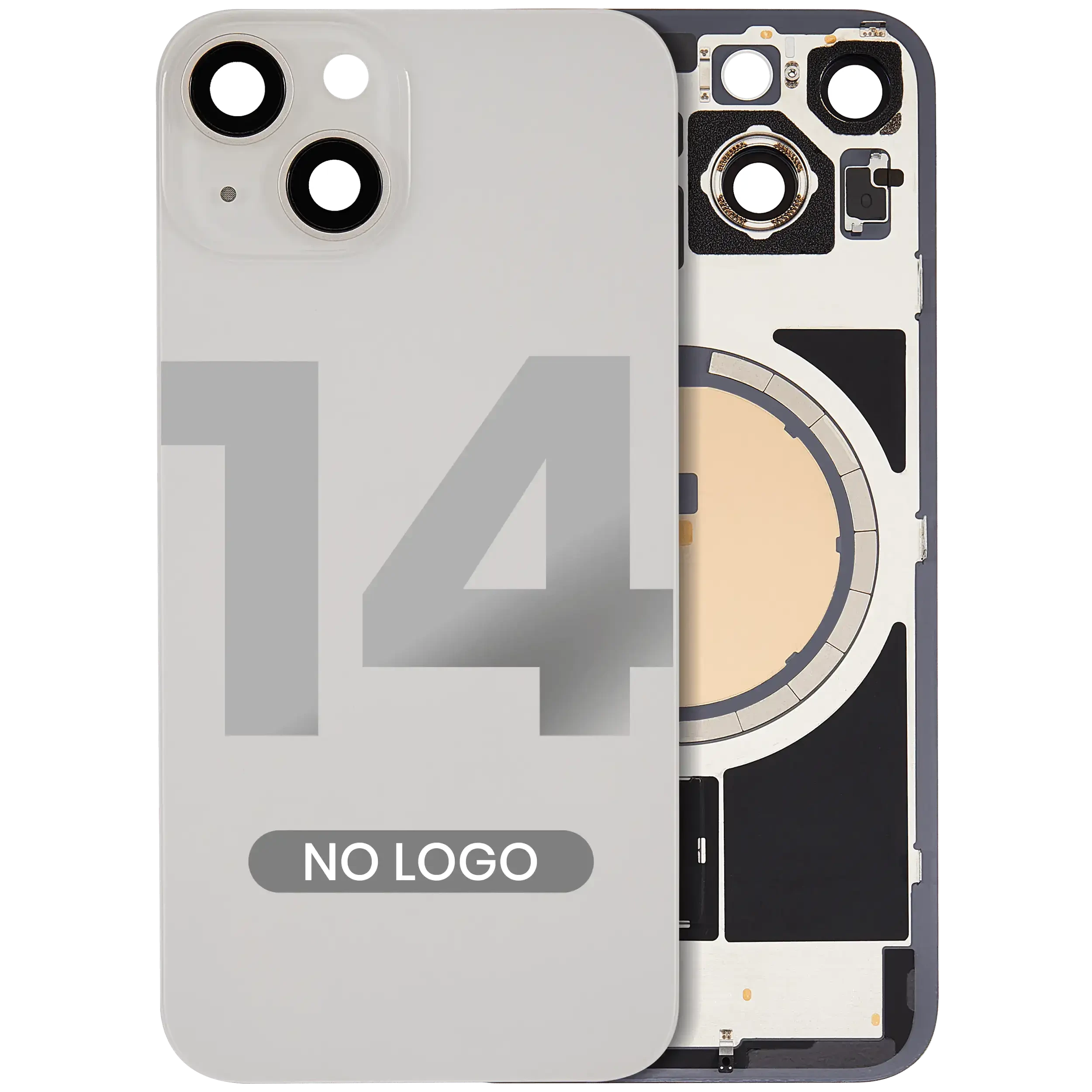 Back Glass w/ MagSafe Magnet per iPhone 14 (Starlight) (No Logo)