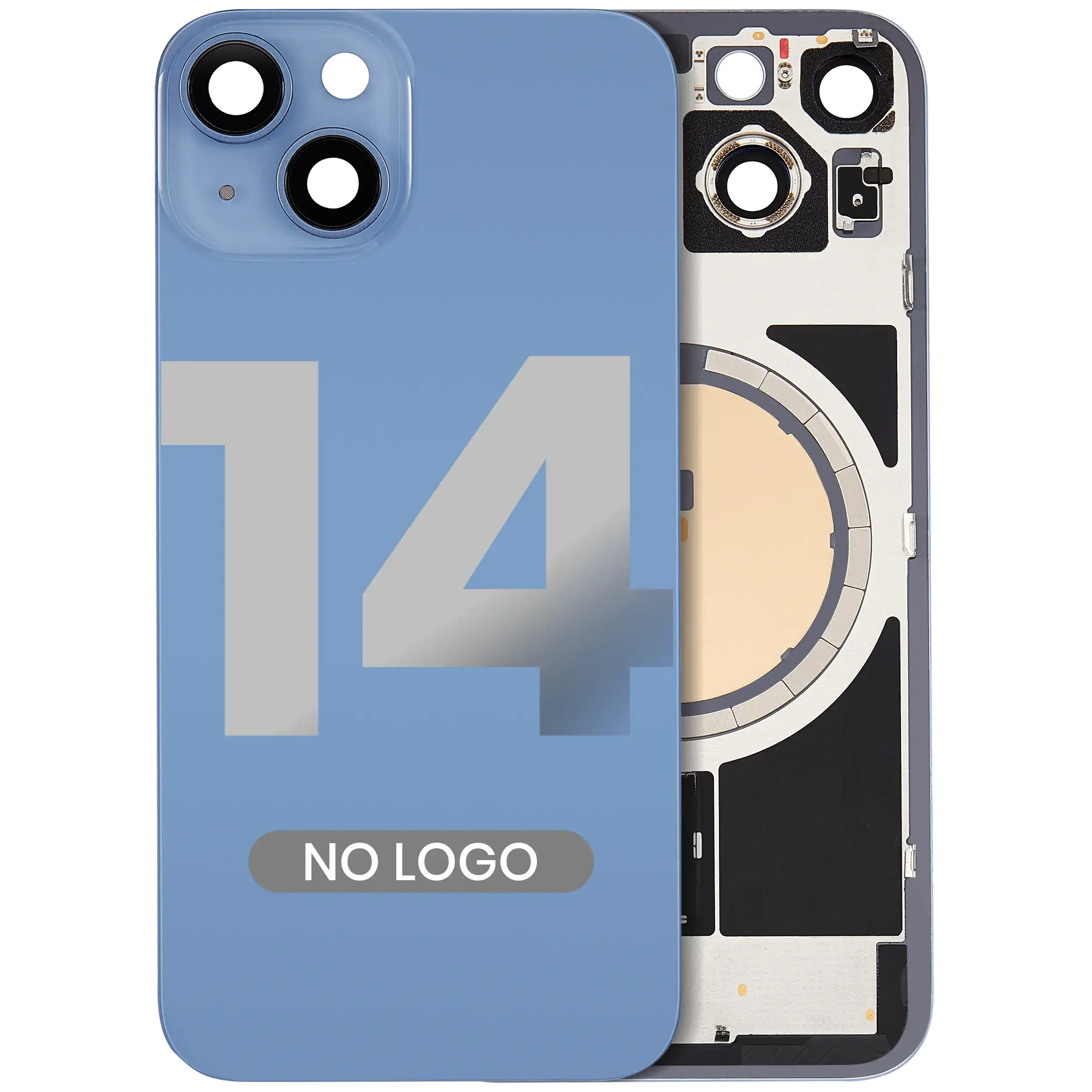 Back Glass w/ MagSafe Magnet per iPhone 14 (Blu) (No Logo)
