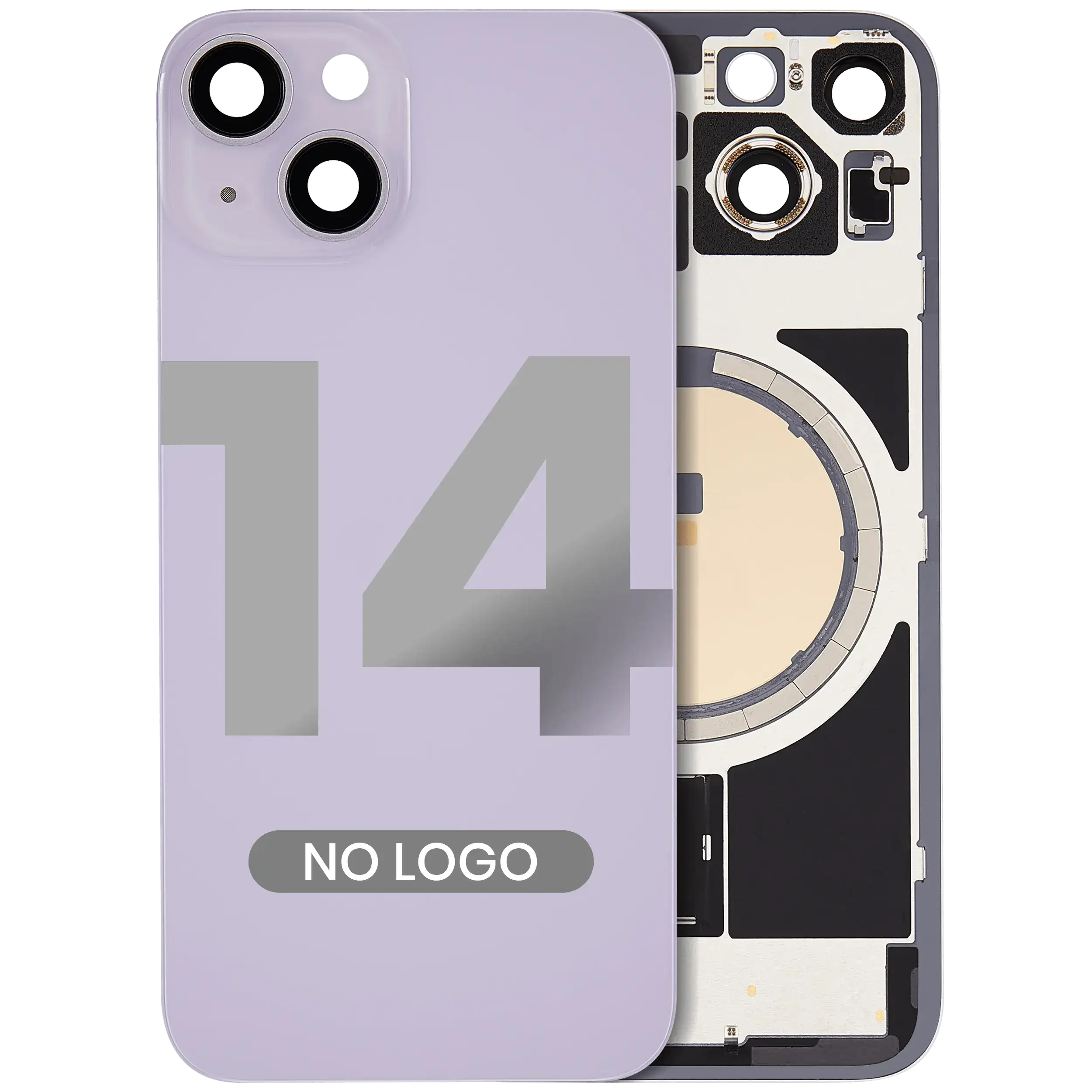 Back Glass w/ MagSafe Magnet per iPhone 14 (Viola) (No Logo)
