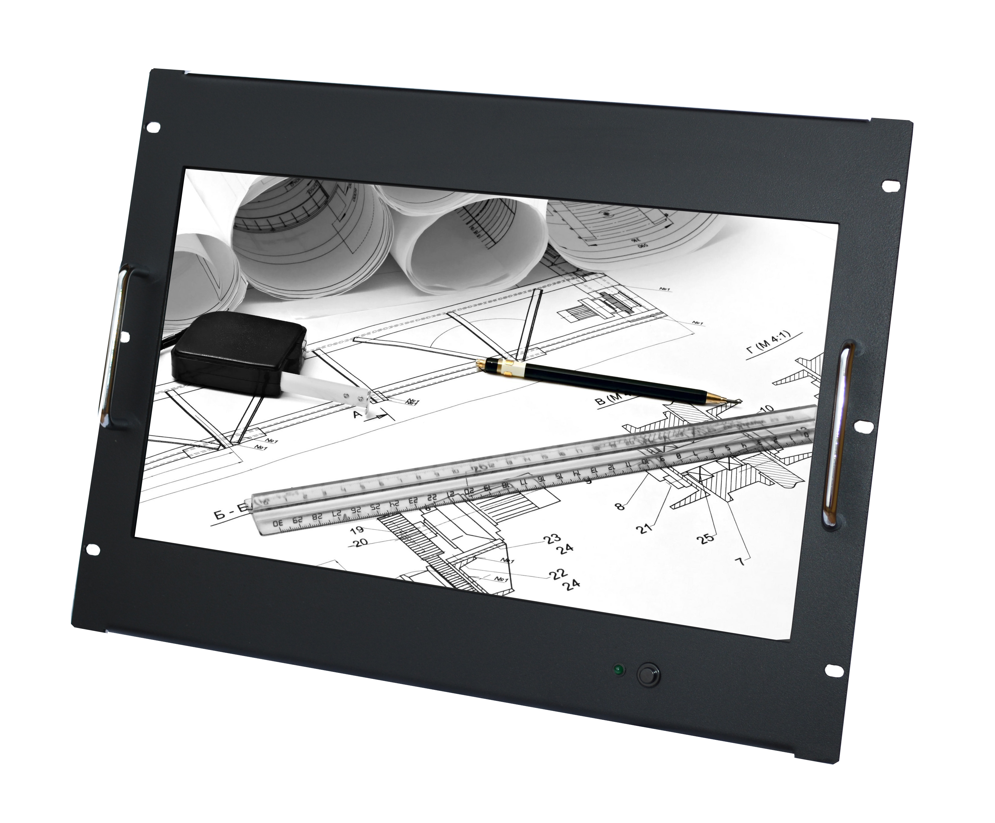 Monitor 8U per Armadio Rack 18,5'' Full HD Nero