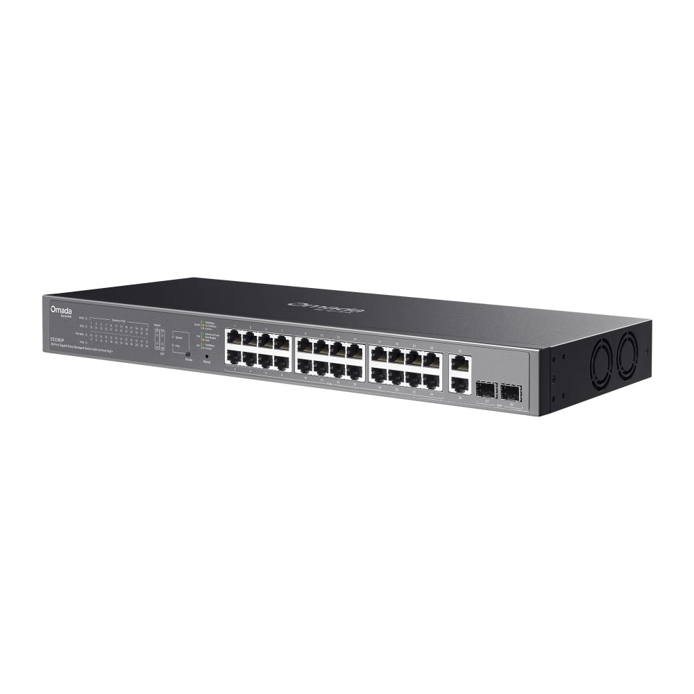 Switch 28 Porte Gigabit Easy Managed con 24 Porte PoE+, 2 SFP, ES228GP