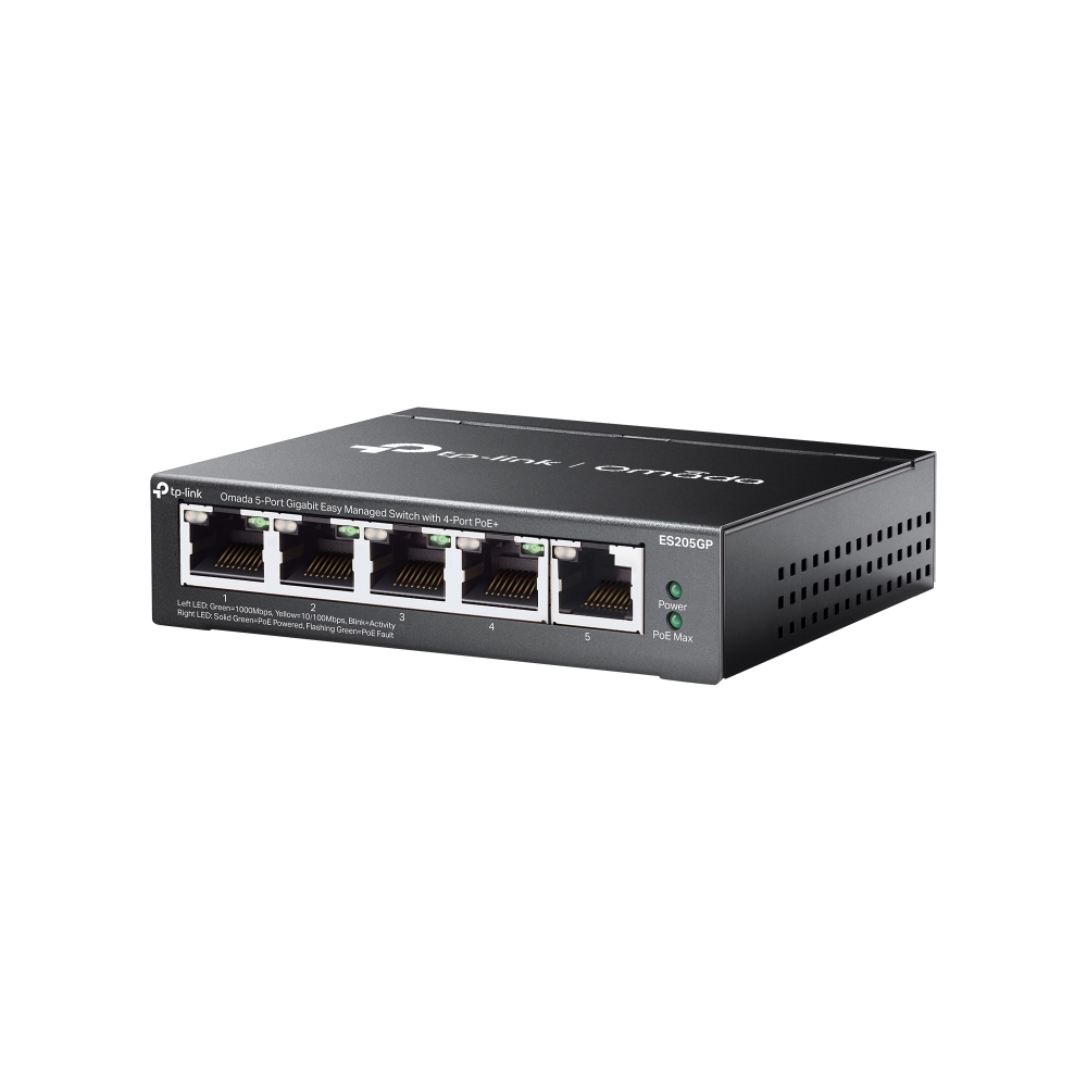 Switch 5 Porte Gigabit Easy Managed con 4 Porte PoE+, ES205GP