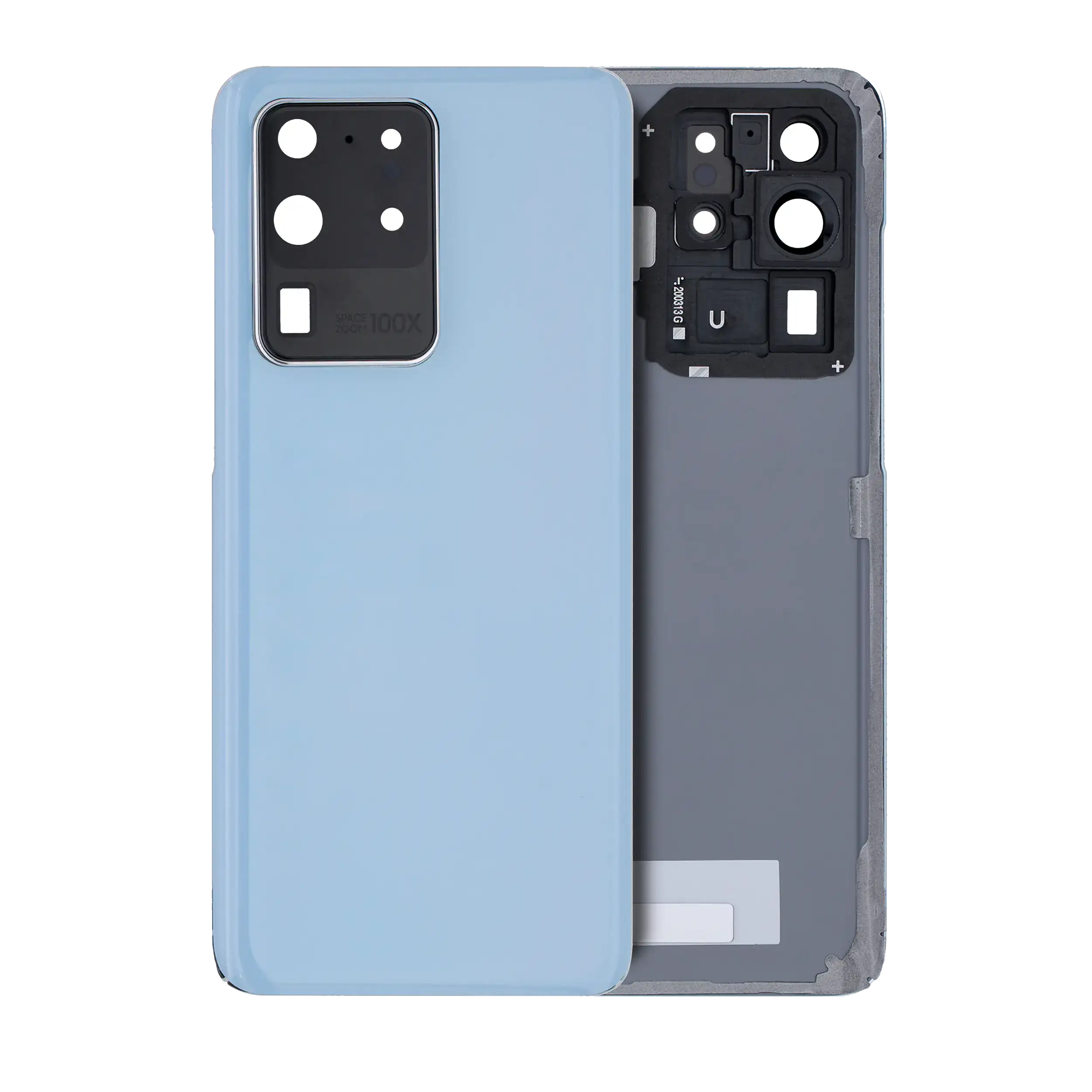vetro cover posteriore con Vetro fotocamera per Samsung Galaxy S20 Ultra 5G (No Logo) (Aftermarket Plus) (Cloud Blu)