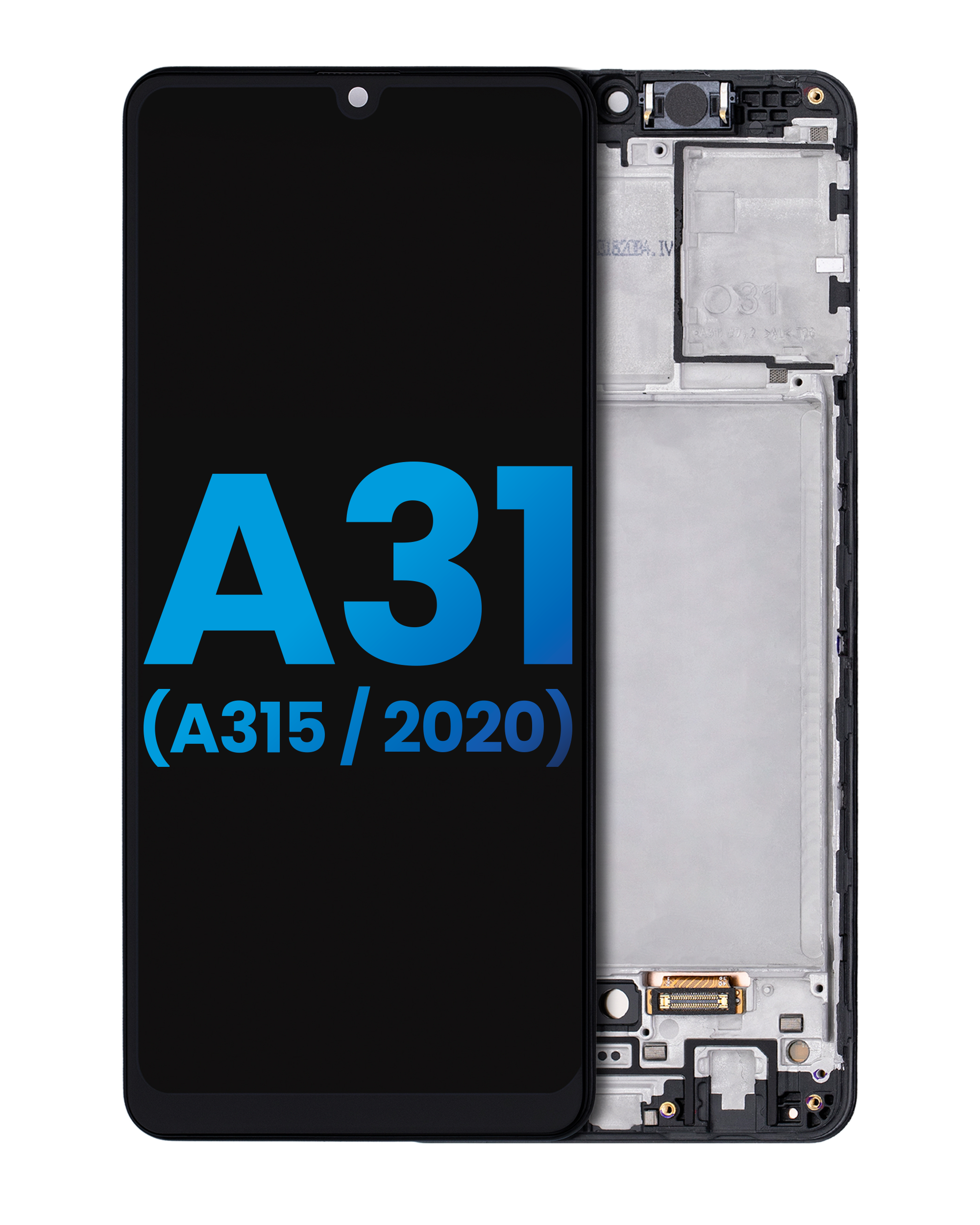 Display LCD completo con Frame (senza Finger Print Sensore) per Samsung Galaxy A31 (A315 / 2020) (Aftermarket: Incell) (tutti i colori)