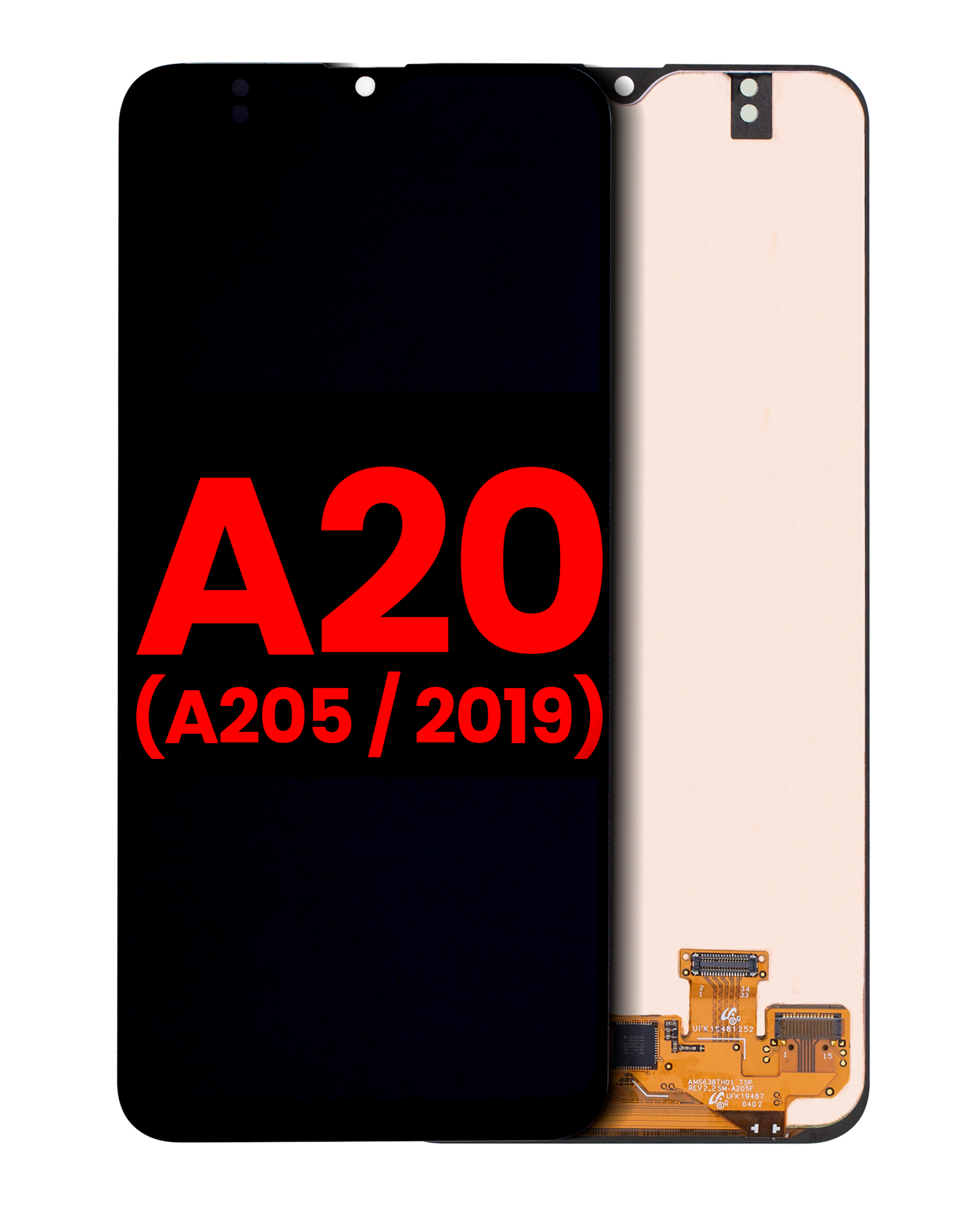 Display OLED completo senza Frame per Samsung Galaxy A20 (A205 / 2019) (All Models) (Aftermarket Plus) (tutti i colori)