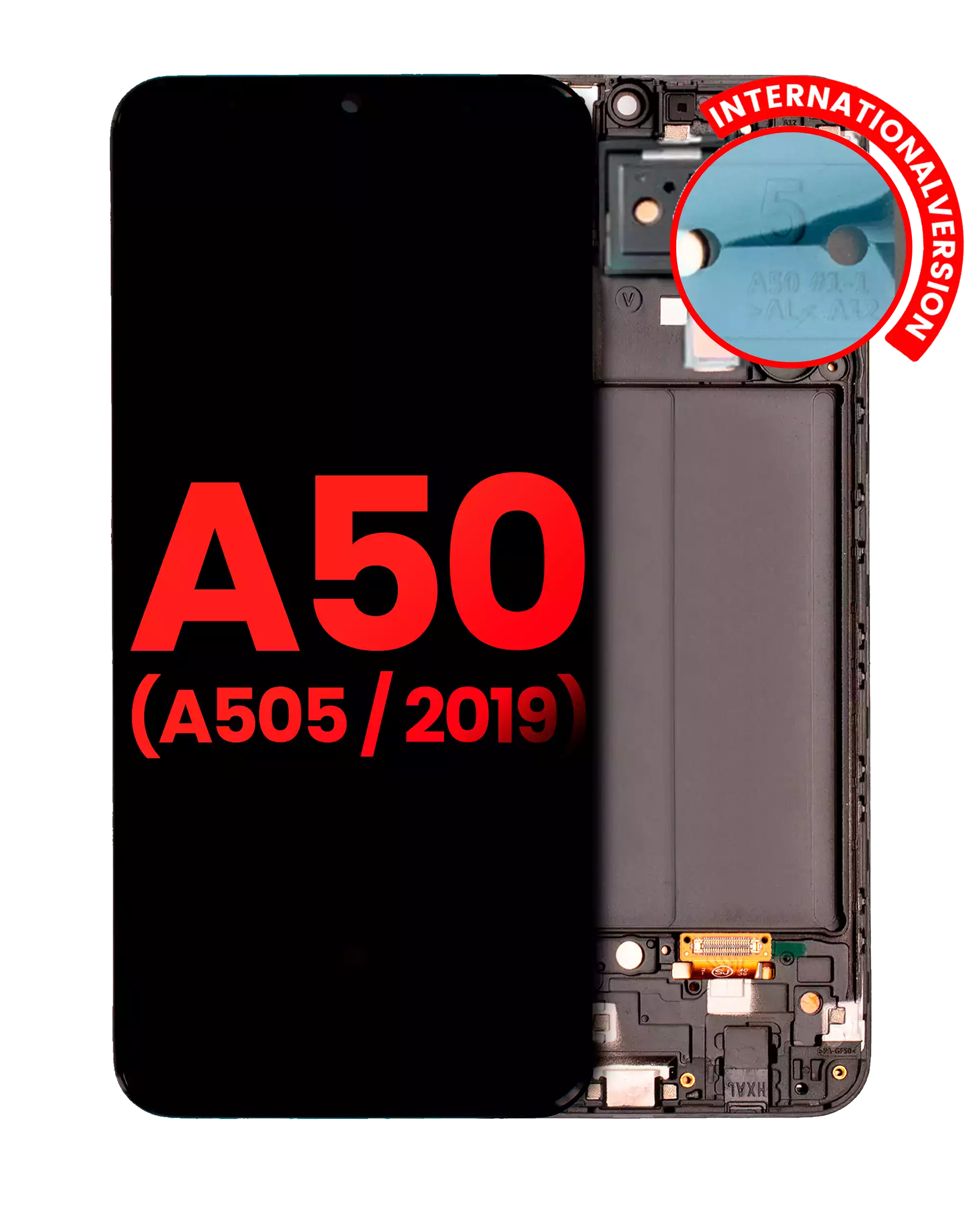 Display OLED completo con Frame per Samsung Galaxy A50 (A505 / 2019) (International Version) (Aftermarket Plus) (tutti i colori)