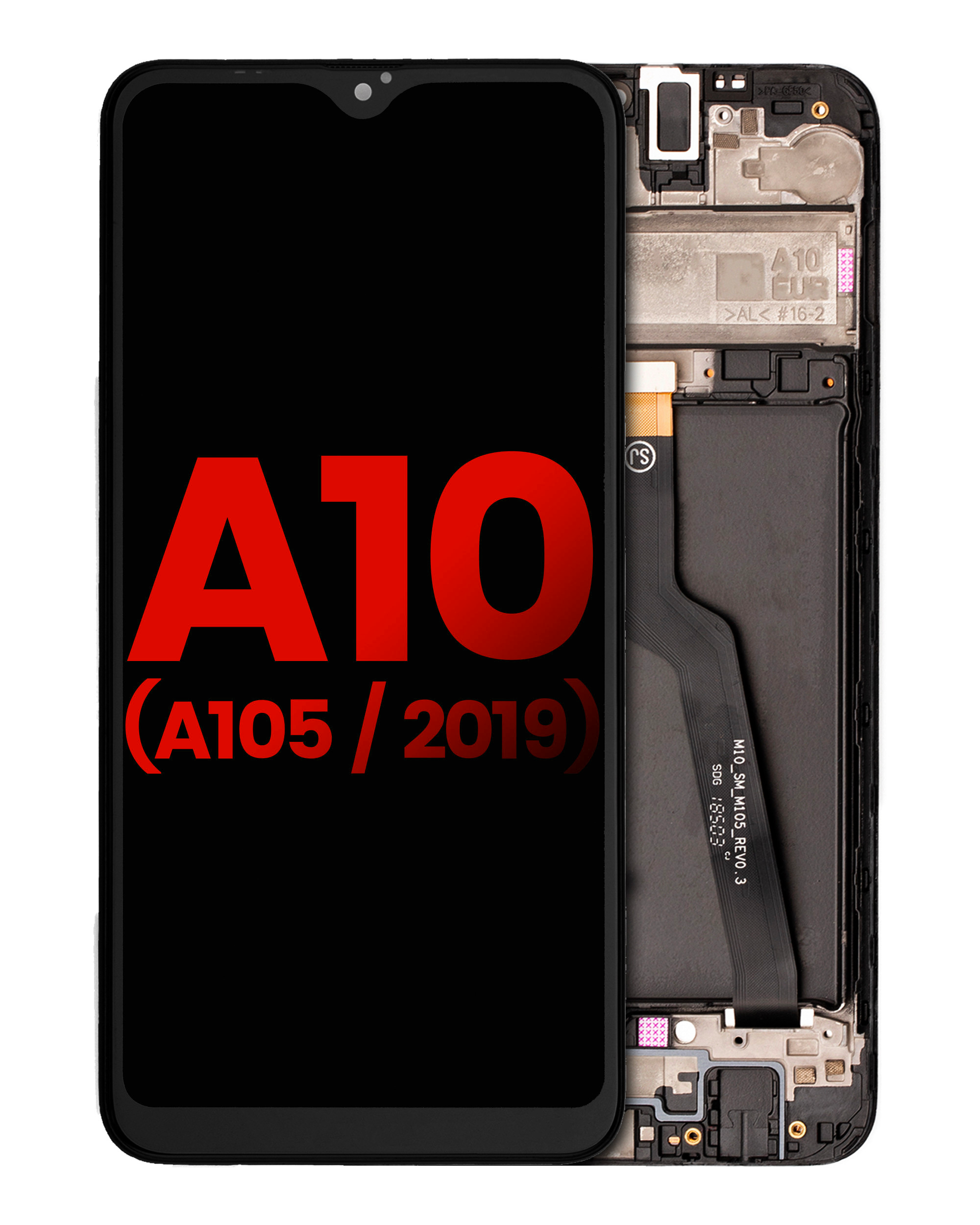 Display LCD completo con Frame per Samsung Galaxy A10 (A105 / 2019) (Dual Card Version) (Aftermarket Plus) (tutti i colori)