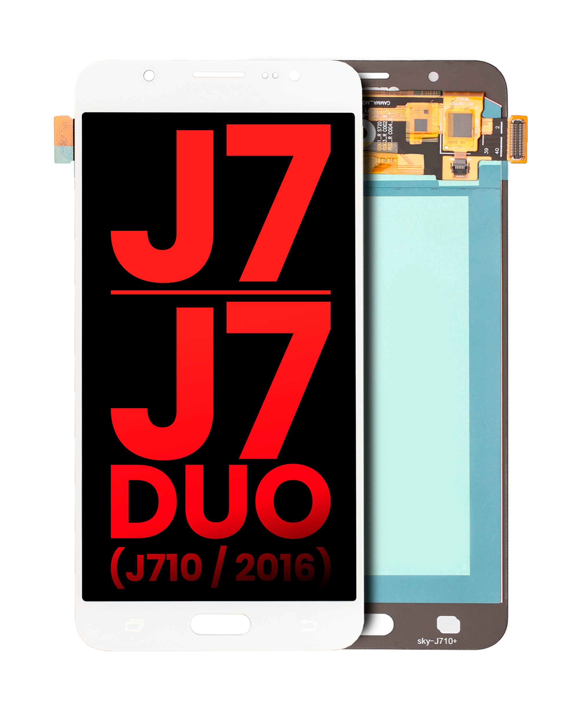 Display OLED completo senza Frame per Samsung Galaxy J7 / J7 Duo (J710 / 2016) (Aftermarket Plus) (Bianco)