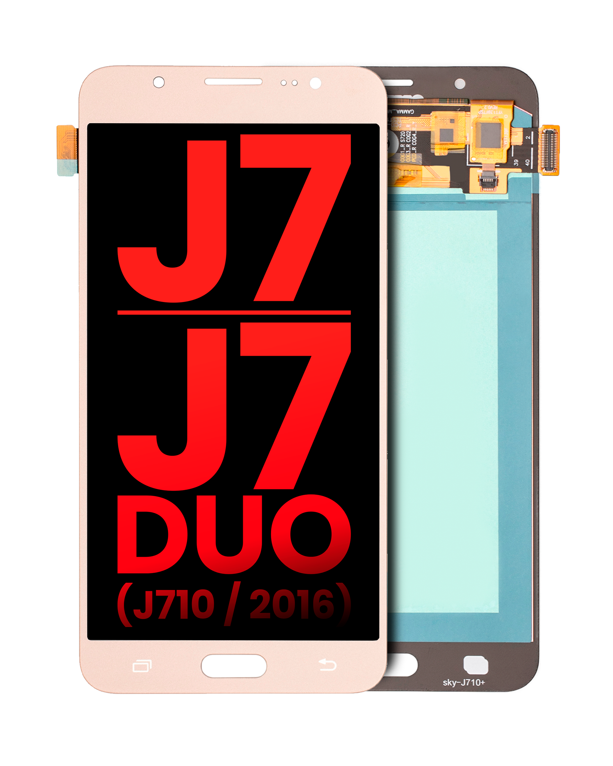Display OLED completo senza Frame per Samsung Galaxy J7 / J7 Duo (J710 / 2016) (Aftermarket Plus) (Oro)