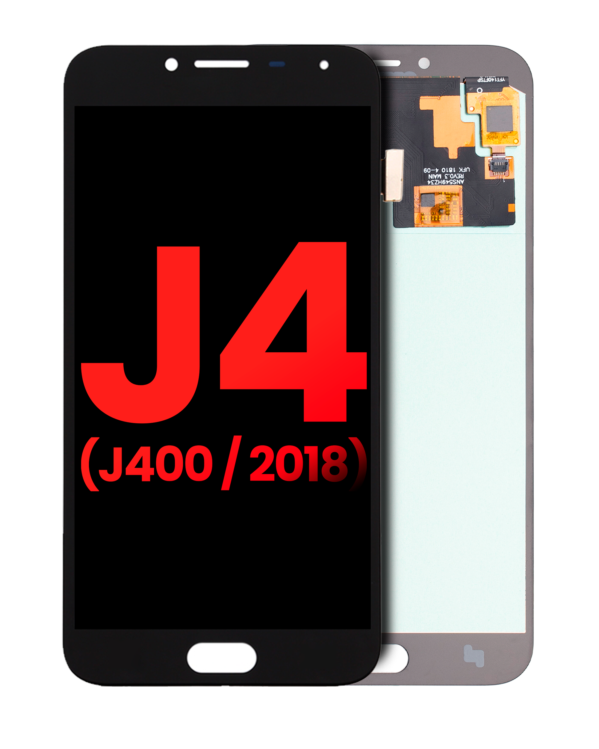 Display OLED completo senza Frame per Samsung Galaxy J4 (J400 / 2018) (Aftermarket Plus) (Nero)