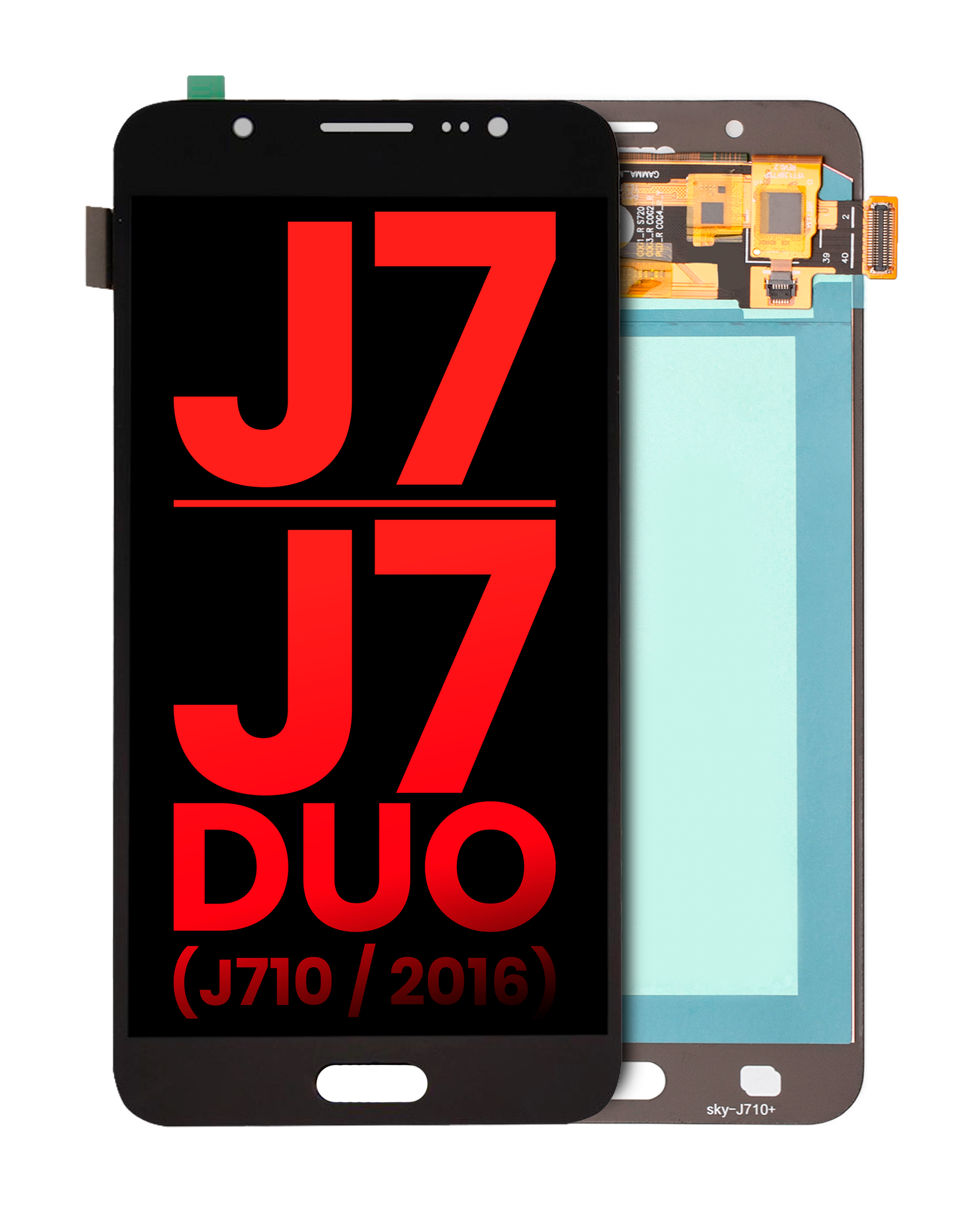 Display OLED completo senza Frame per Samsung Galaxy J7 / J7 Duo (J710 / 2016) (Aftermarket Plus) (Nero)