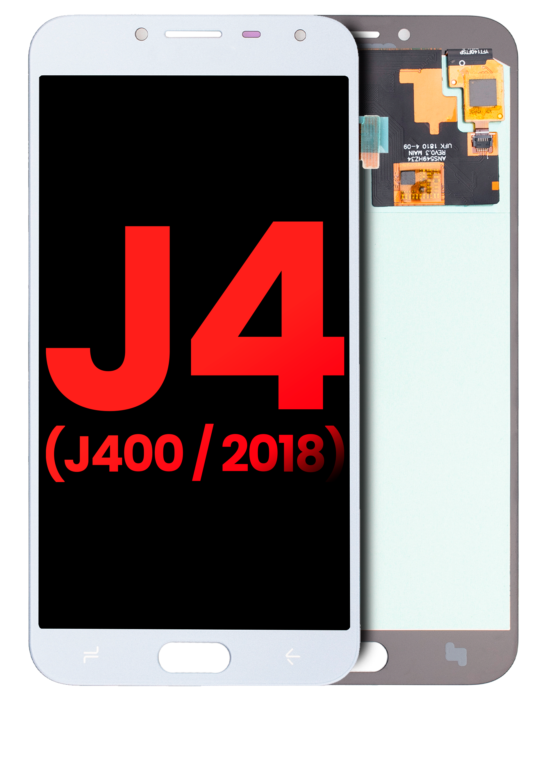 Display OLED completo senza Frame per Samsung Galaxy J4 (J400 / 2018) (Aftermarket Plus) (Blu / Grigio)