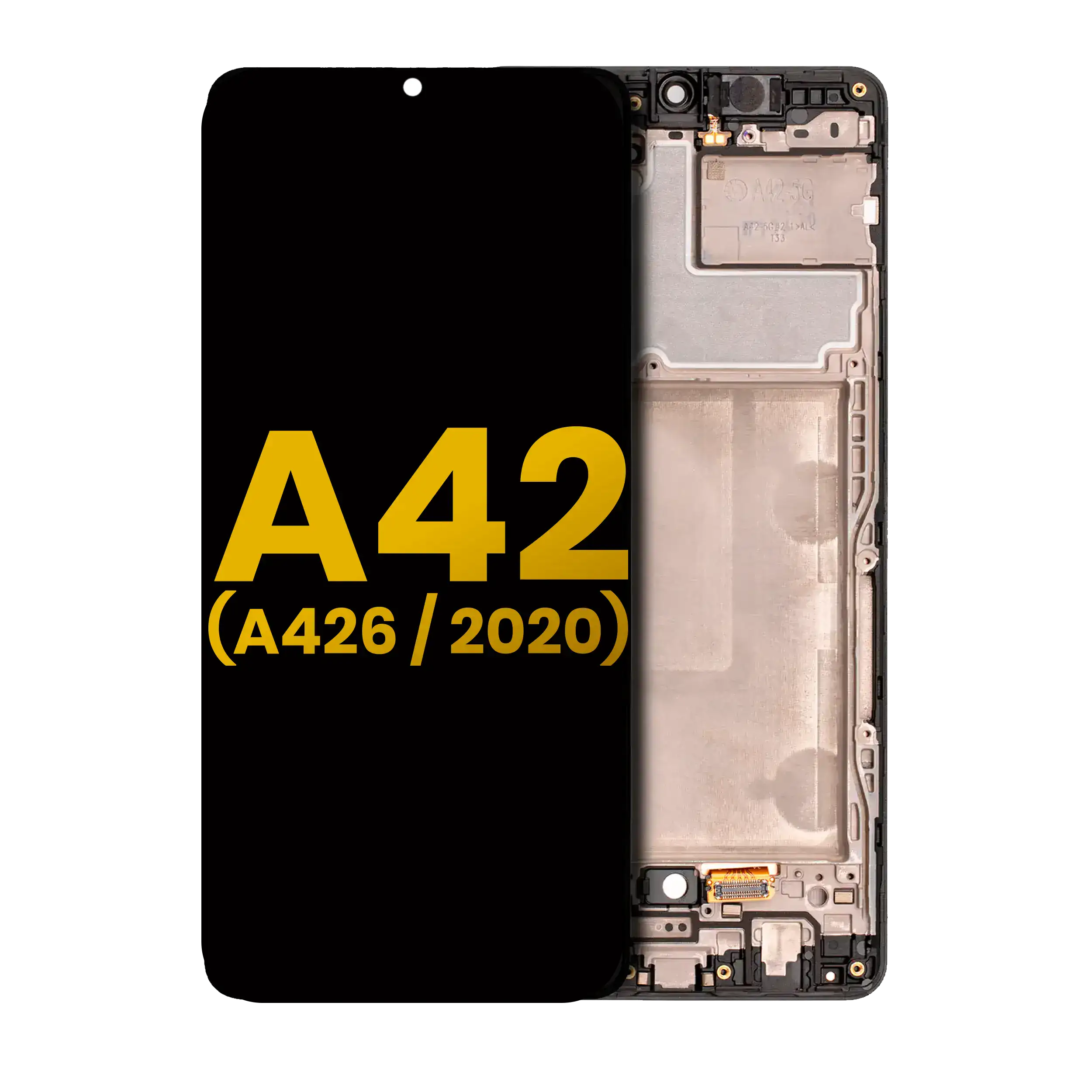 Display OLED completo con Frame per Samsung Galaxy A42 5G (A426 / 2020) (Refurbished) (Prism Dot Nero)