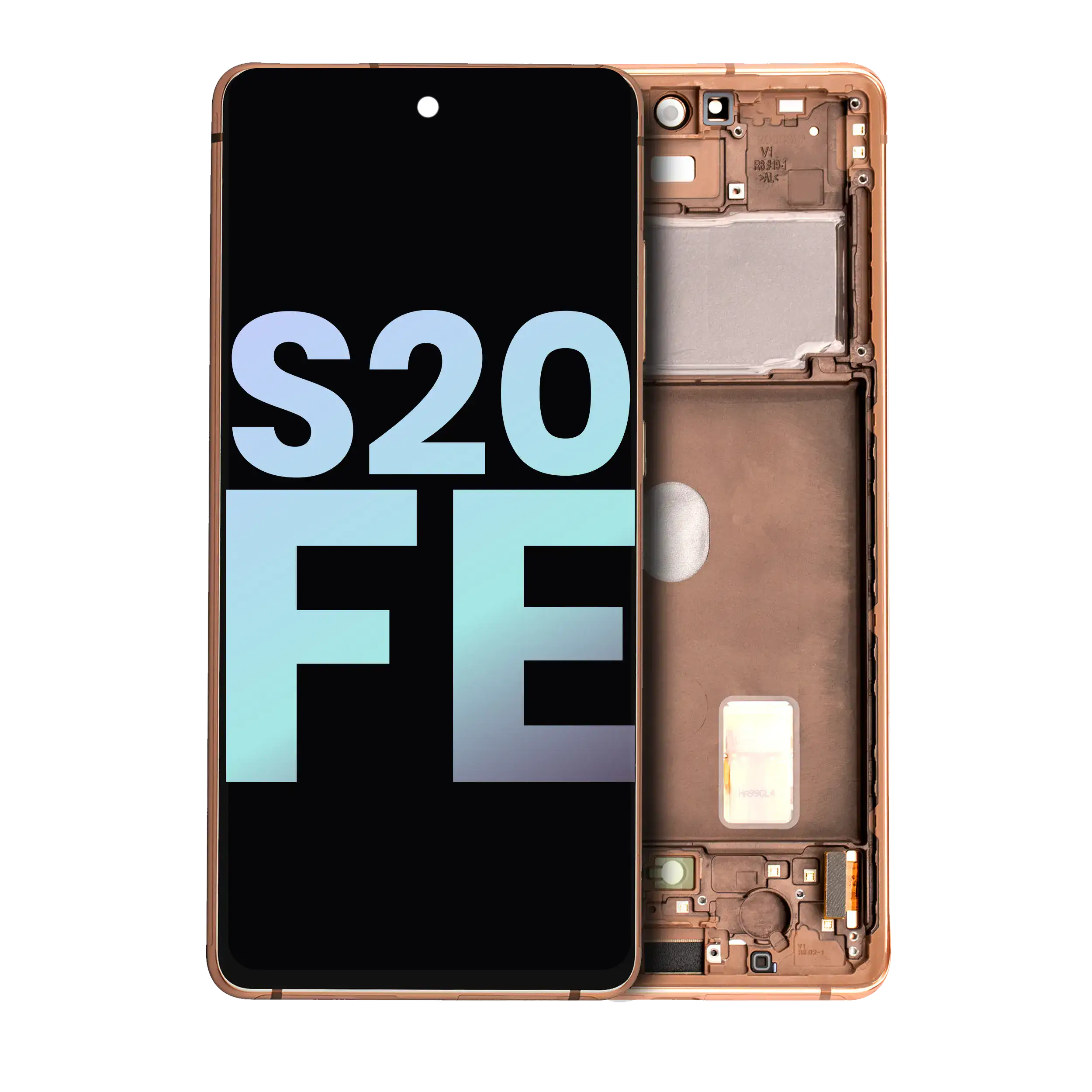 Display OLED completo con Frame per Samsung Galaxy S20 FE 4G / 5G (Service Pack) (Cloud Arancione)