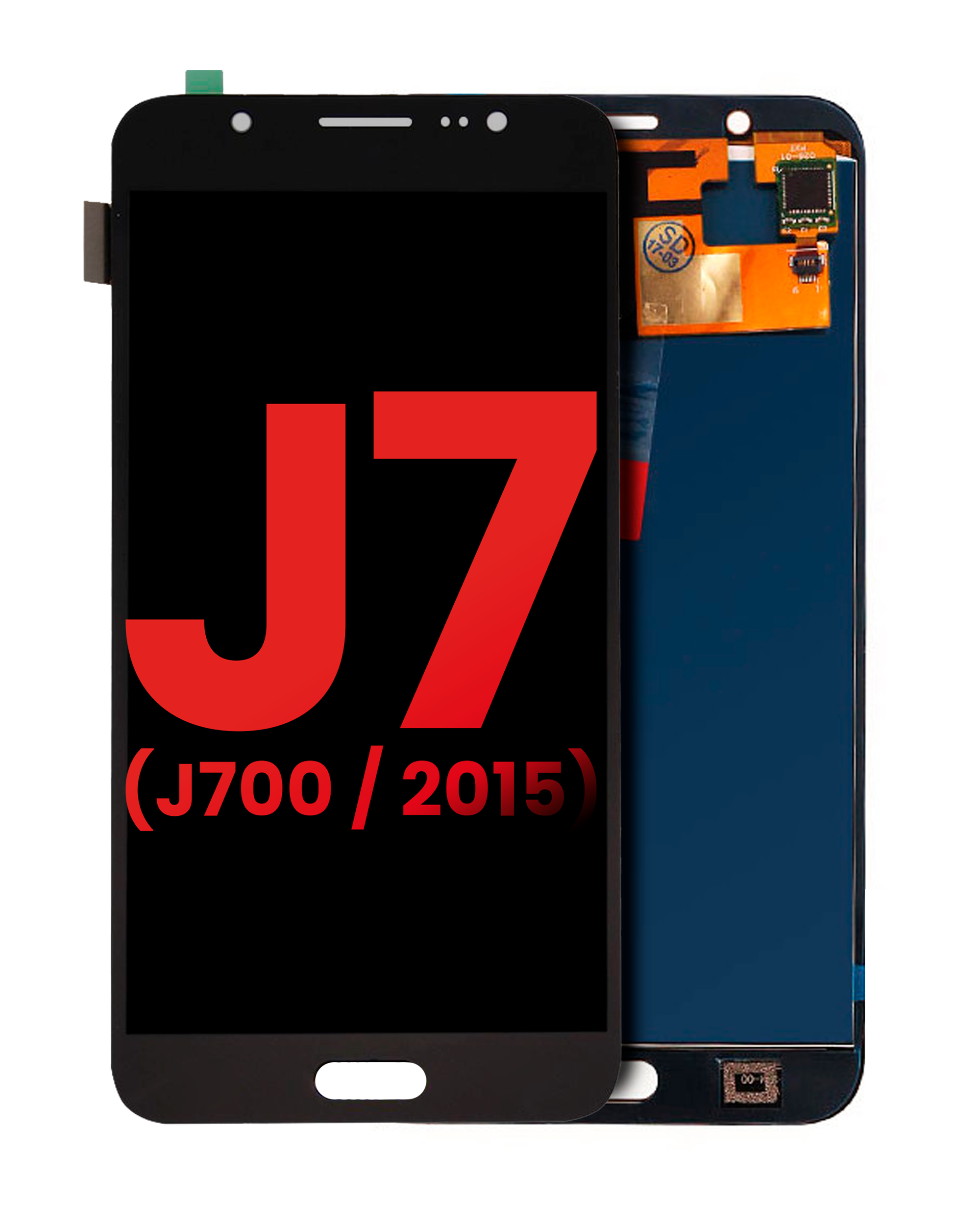 Display OLED completo senza Frame per Samsung Galaxy J7 (J700 / 2015) (Aftermarket Plus) (Nero)