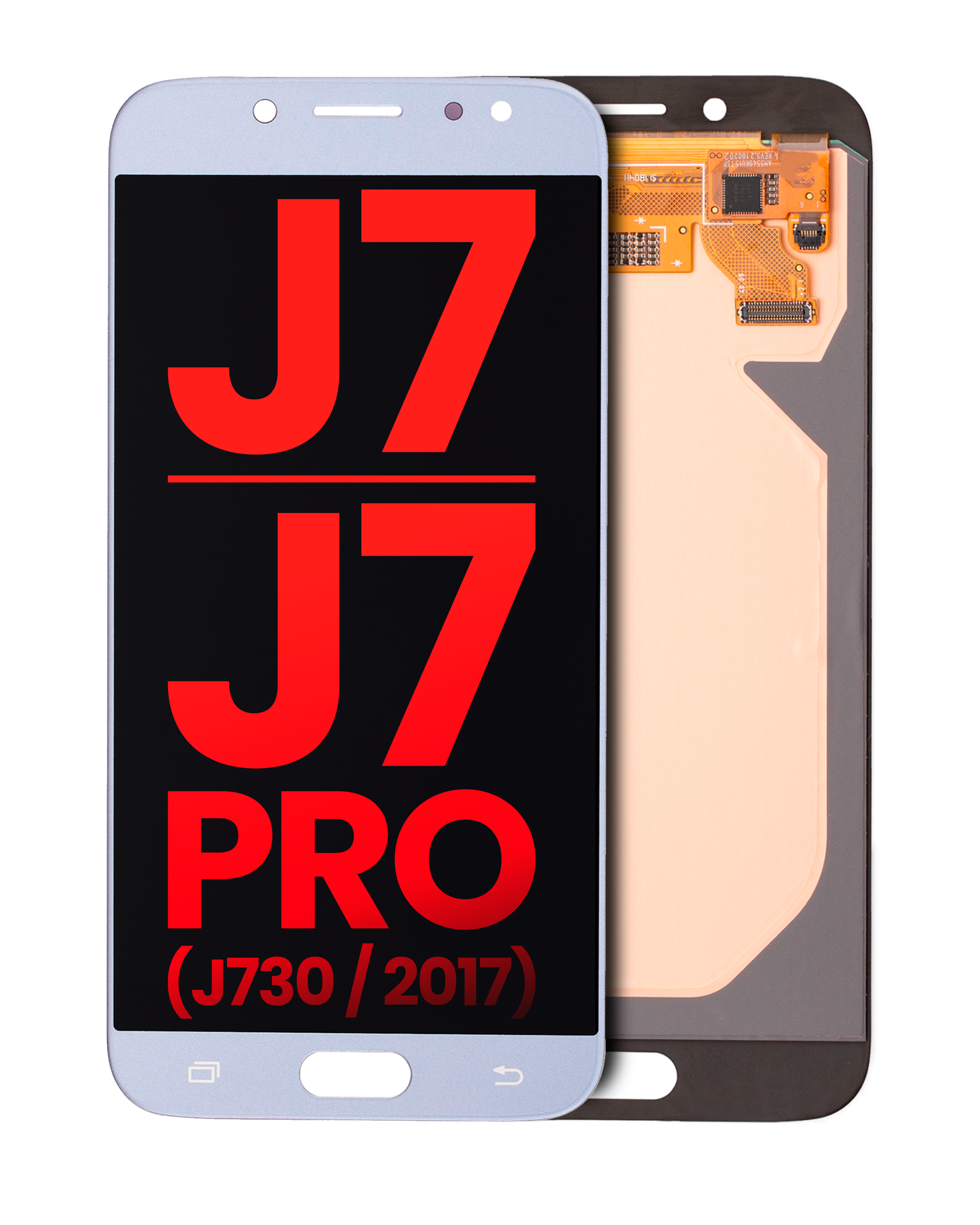 Display OLED completo senza Frame per Samsung Galaxy J7 / J7 Pro (J730 / 2017) (Aftermarket Plus) (Blu / Grigio)