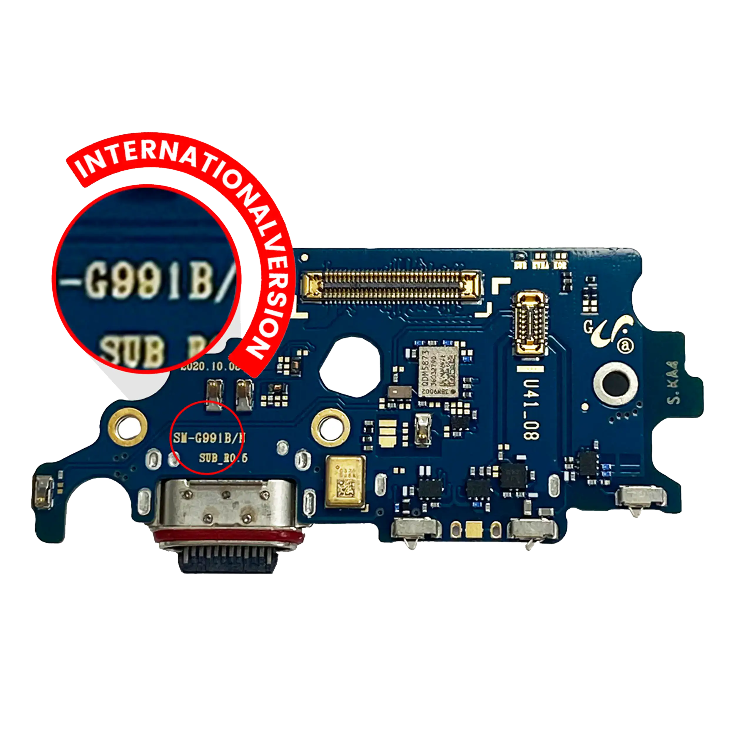 Connettore di ricarica Scheda con Sim Card Reader per Samsung Galaxy S21 5G (G991B) (International Version) (Premium)
