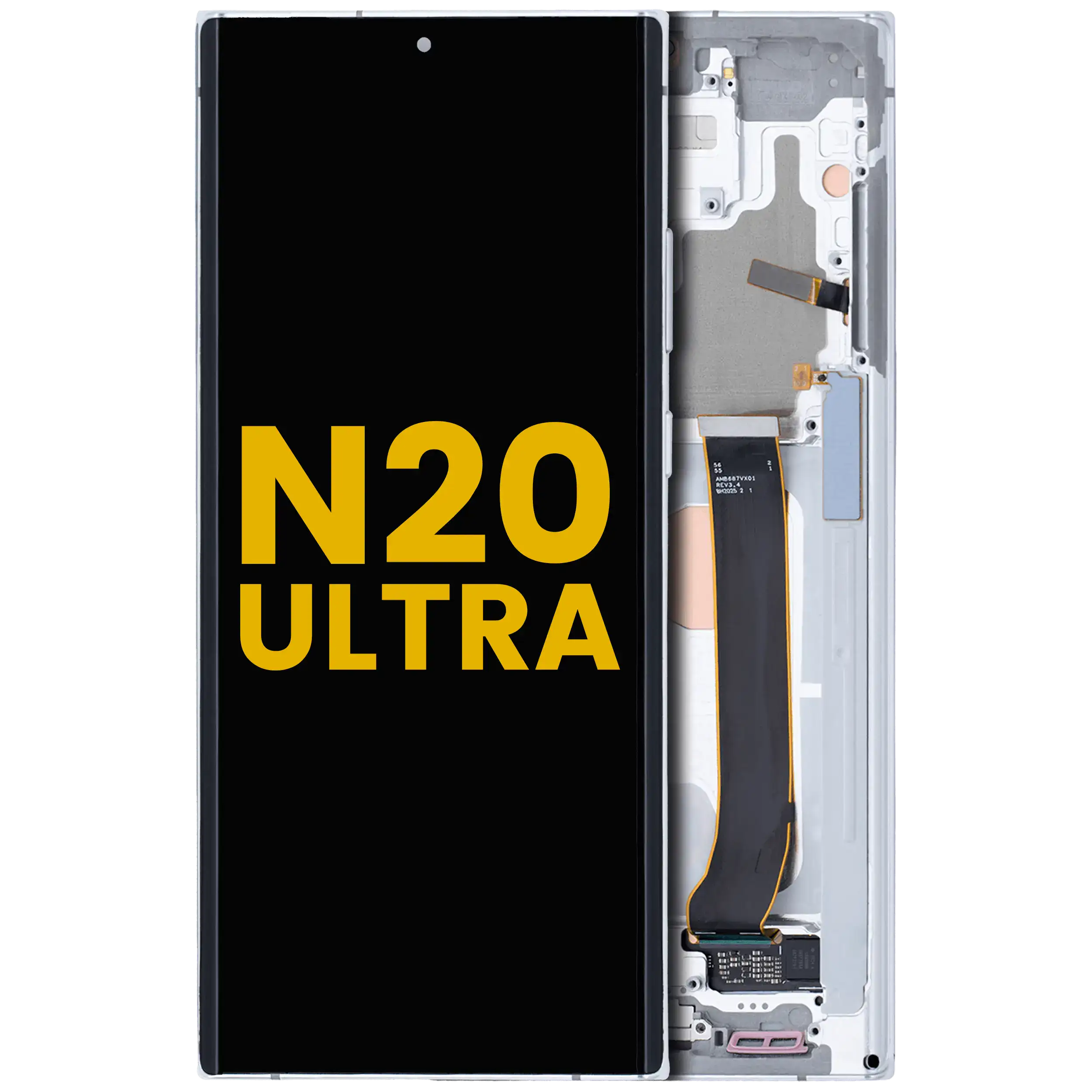 Display OLED completo con Frame per Samsung Galaxy Note 20 Ultra 5G (Refurbished) (Mystic Bianco)