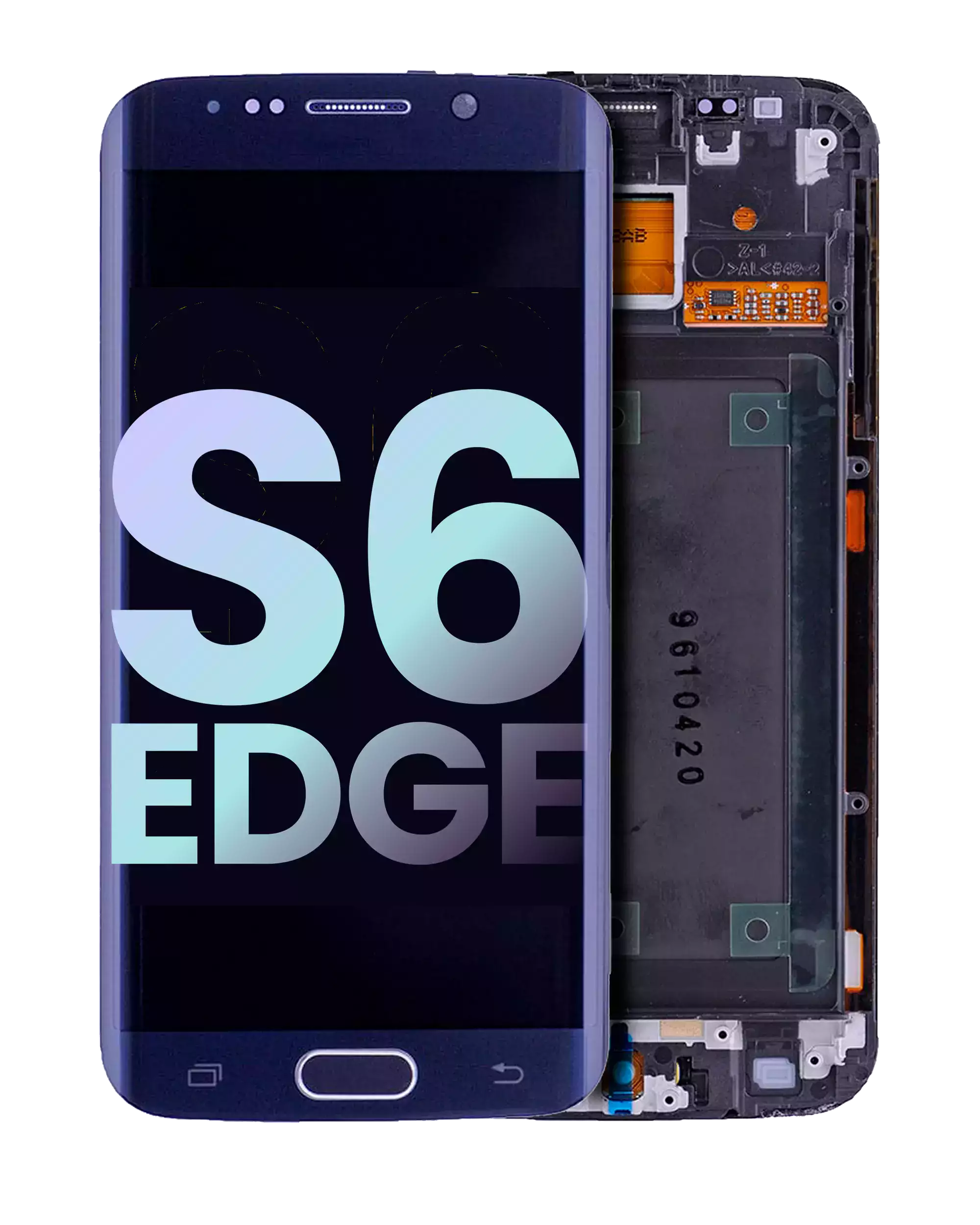 Display OLED completo con Frame per Samsung Galaxy S6 Edge (CDMA: Verizon / Sprint) (Service Pack) (Nero zaffiro)