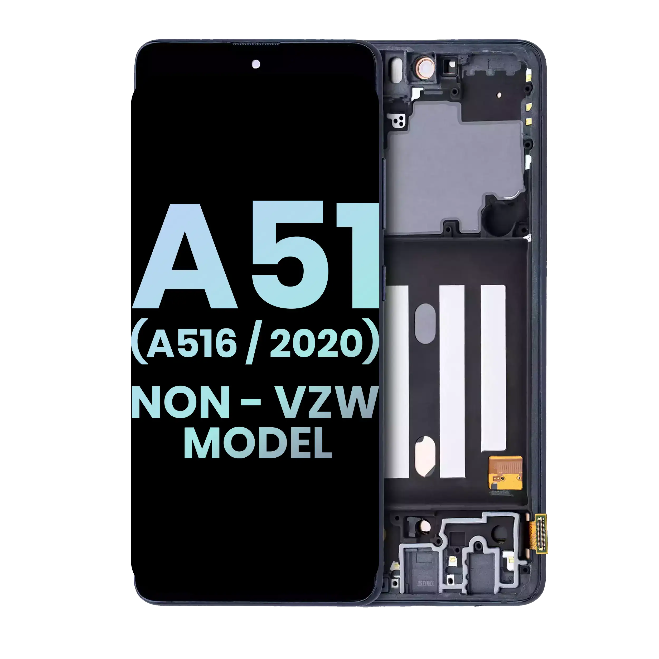 Display OLED completo con Frame per Samsung Galaxy A51 5G (A516 / 2020) (Non-Verizon 5G UW Frame) (Service Pack) (Prism Cube Nero)