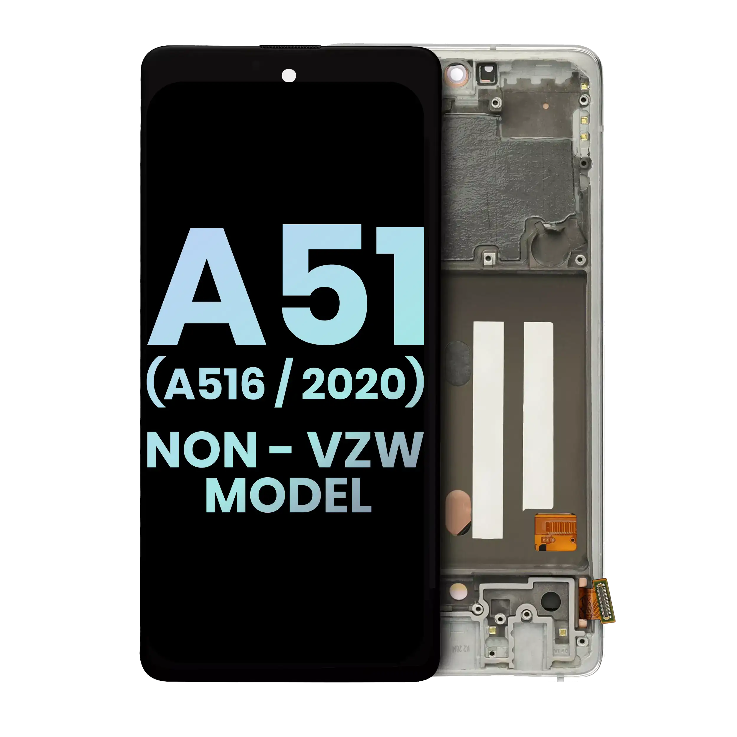 Display OLED completo con Frame per Samsung Galaxy A51 5G (A516 / 2020) (Non-Verizon 5G UW Frame) (Service Pack) (Prism Cube Bianco)